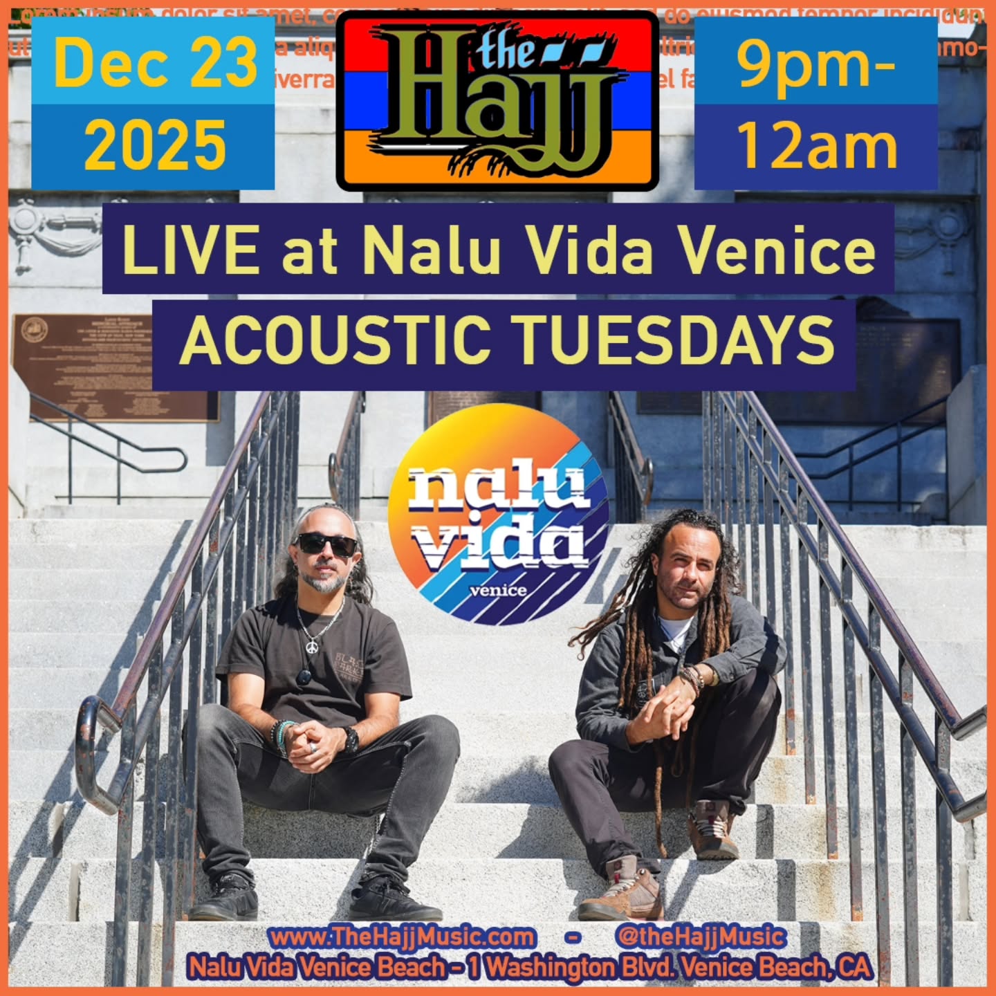Venice Beach! We will be performing a special Acoustic set @naluvidavenice Acoustic Tuesdays December 23rd! Roll through and check out all the acts! The Hajj goes on at 11pm!!
📸 by the talented @yiyi.mendoza ❤️