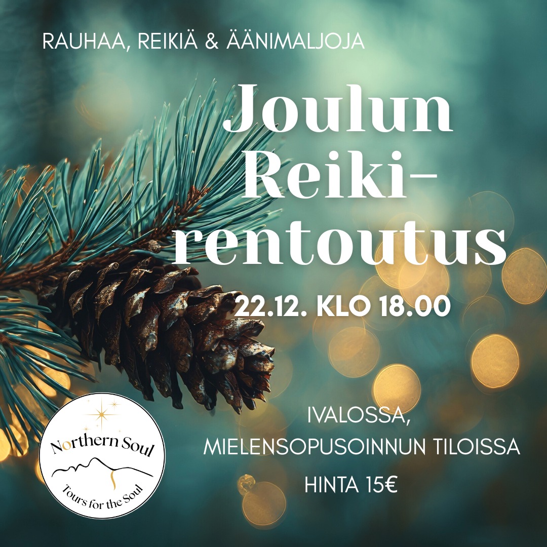 Joulun alla rentoudumme reikin ja äänimaljojen avustuksella ja lähetämme yhdessä rauhaa - itsellemme, läheisillemme ja maailmaan.
Ilta pidetään @mielensopusointu tiloissa, Ivalossa, osoitteessa Petsamontie 4.
Ilmoittautumiset p. 0400 66 6281.
Iltaman hinta on 15eur ja kesto n. 1,5h.
Tule mukaan jos ilta kutsuu💛