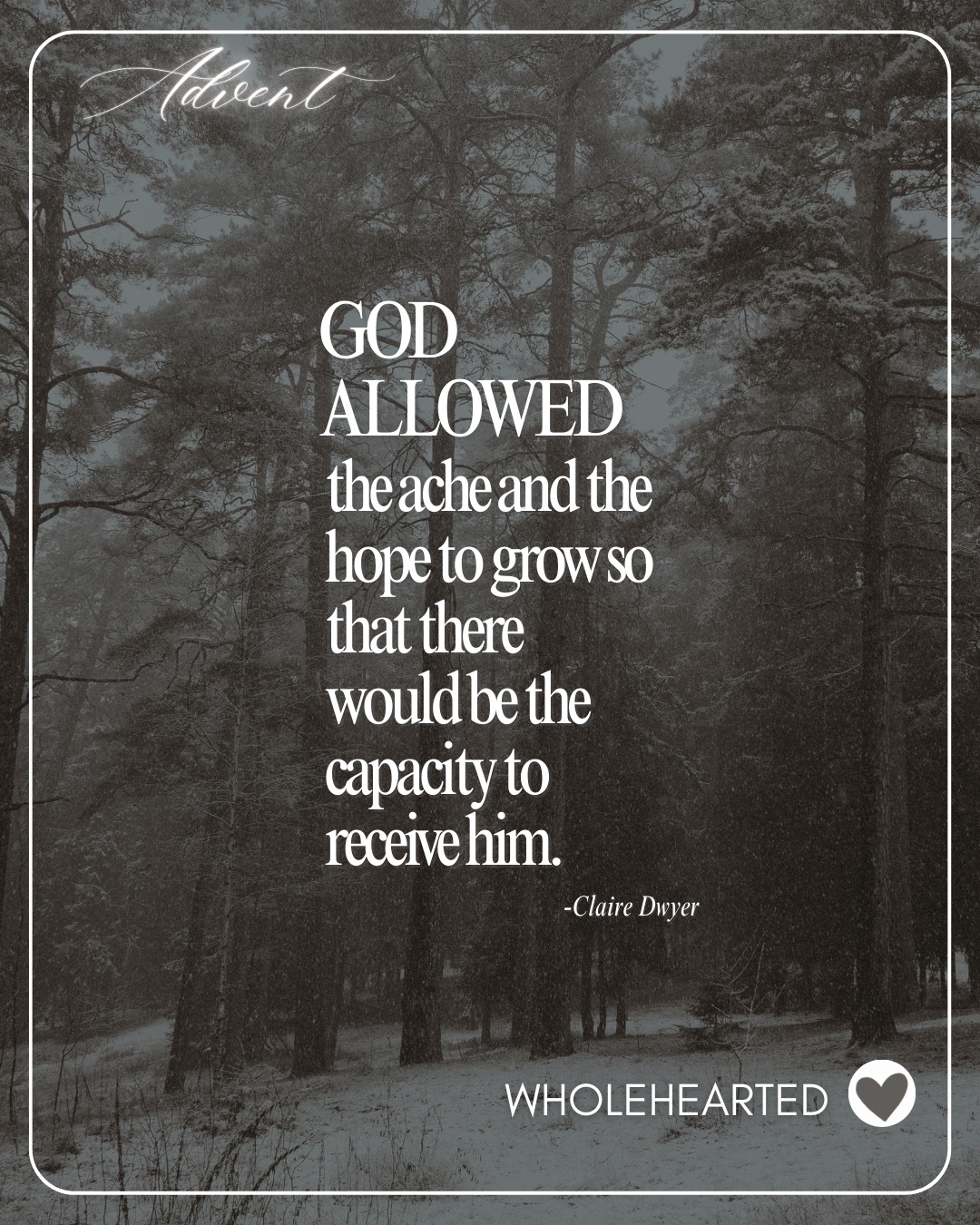 I can hardly believe that Christmas day is less than a week away. The waiting and the rushing isn't always in balance, but there's still time. Some of us have been praying along with the @blessedisshe Advent devotional written by Claire Dwyer. She says of the Advent wait, "God allowed countless years to pass in preparation and loving pursuit before He sent His son. He allowed the ache and the hope to grow generation after generation, so that there would be the capacity to receive him. Yet at the moment of Maryâs yes the Holy Spirit moved swiftly, in an instant. The fullness of time had arrived." (p. 40, âIn Timeâ BIS Advent devotional)