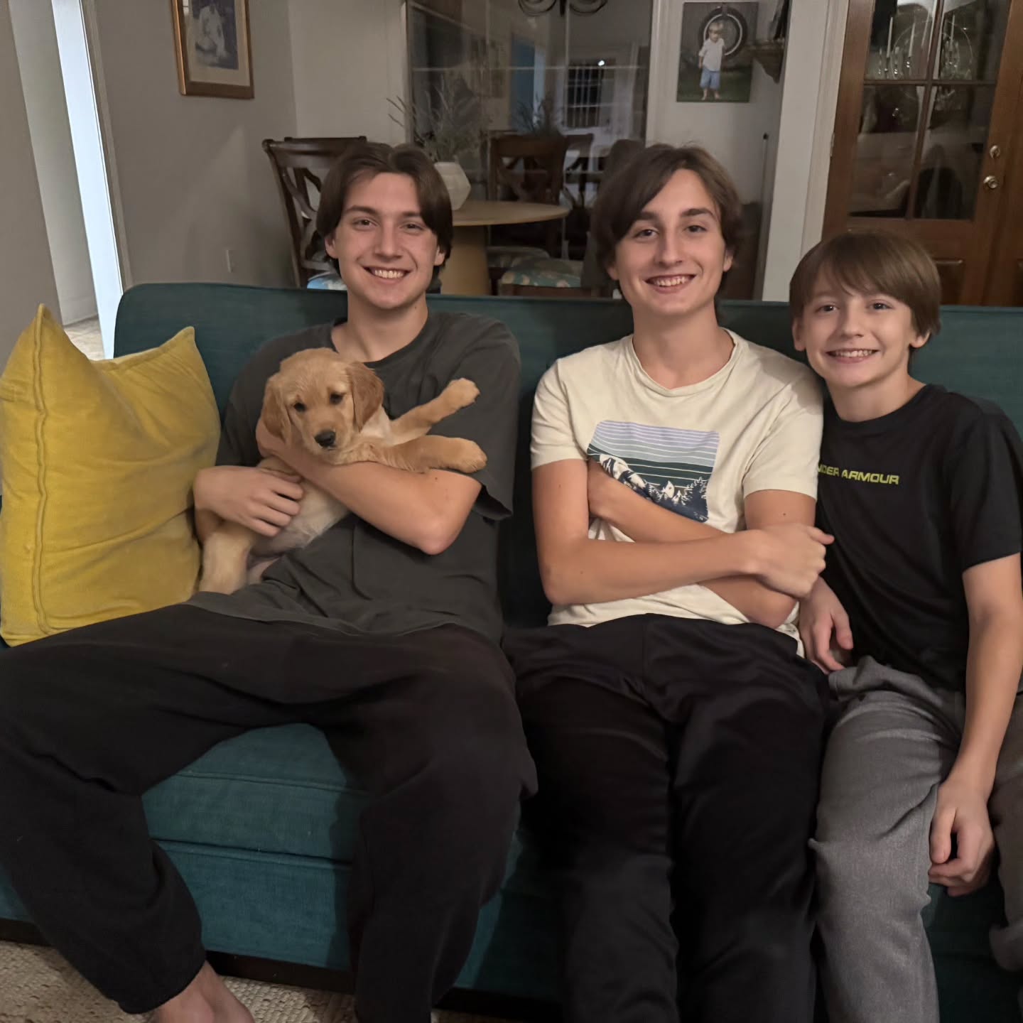 Luna's Red Girl ( Stella ) with her Furever home. ❤️❤️❤️❤️