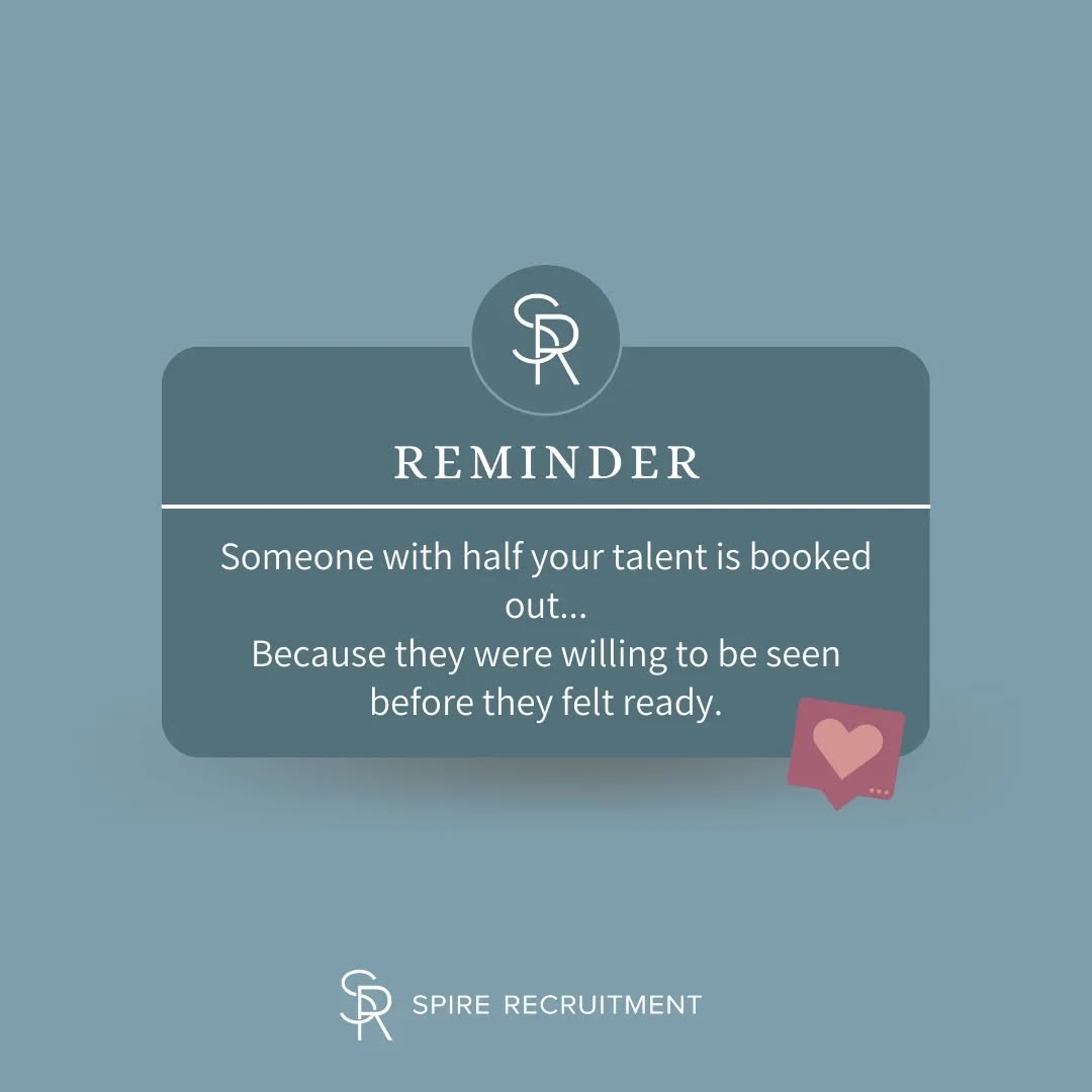 Someone with half your talent us booked out... Because they were willing to be seen before they felt ready.
#realestate #realestaterecruitment #spirerecruitment