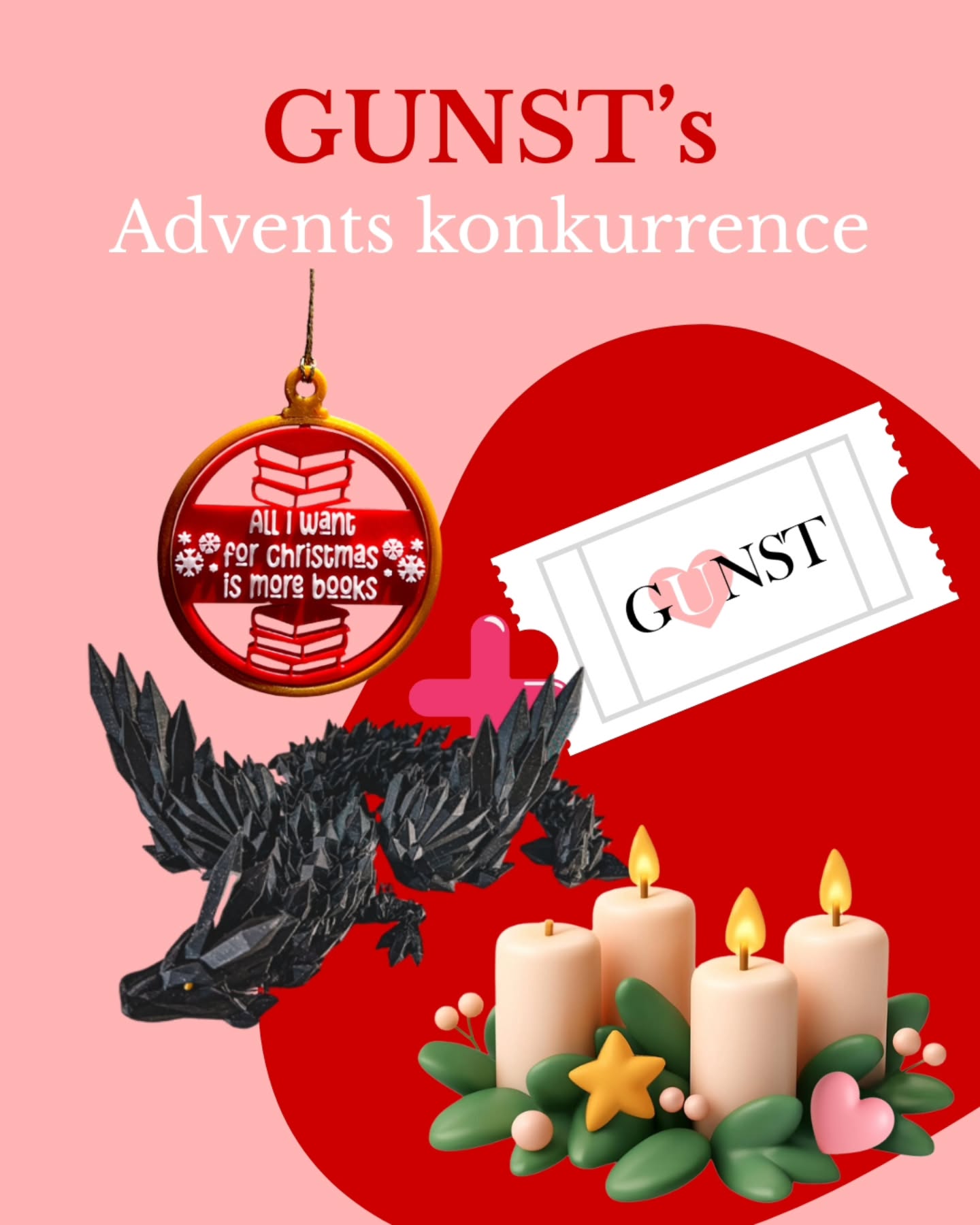 Vinderen er fundet!
I dag er det tredje søndag i advent, og det fejrer vi med at åbne den anden låge i vores adventskalender. 🥳🎄
Sammen med @grigorianprint har vi sørget for at julens eventyrlige magi spredes rundt i stuerne.
I dag kan du nemlig vinde den flotte drage med vinger, en bog julekugle og en partout billet til GUNST.
Alt du skal gøre for at deltage er:
Like opslaget.
Følg GUNST og @grigorianprint
Kommenter med din yndlings jule emoji
Vinderen findes tirsdag kl. 12:00 og annonceres på vores kanaler.
Konkurrencen kører både på Instagram og Facebook, så deltag gerne begge steder, for større vinderchance.
Konkurrencen er ikke lavet i samarbejde med Meta, hvorfor de ikke kan stilles til ansvar.
