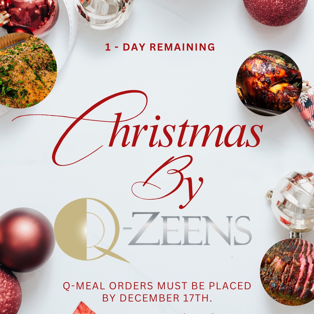 🚨Last call, holiday food lovers!🚨 Only 1 day left to order your Christmas by Q-Zeens Meal. Enjoy our juicy Smoked Brisket to the fan-favorite Sweet Potato Brown Sugar Bake... and featured desserts from @bakedbythepoundsweetshop. 🌟🍰 Order by December 17th! #qzeens #holidaydinner #christmastime #smokedbrisket