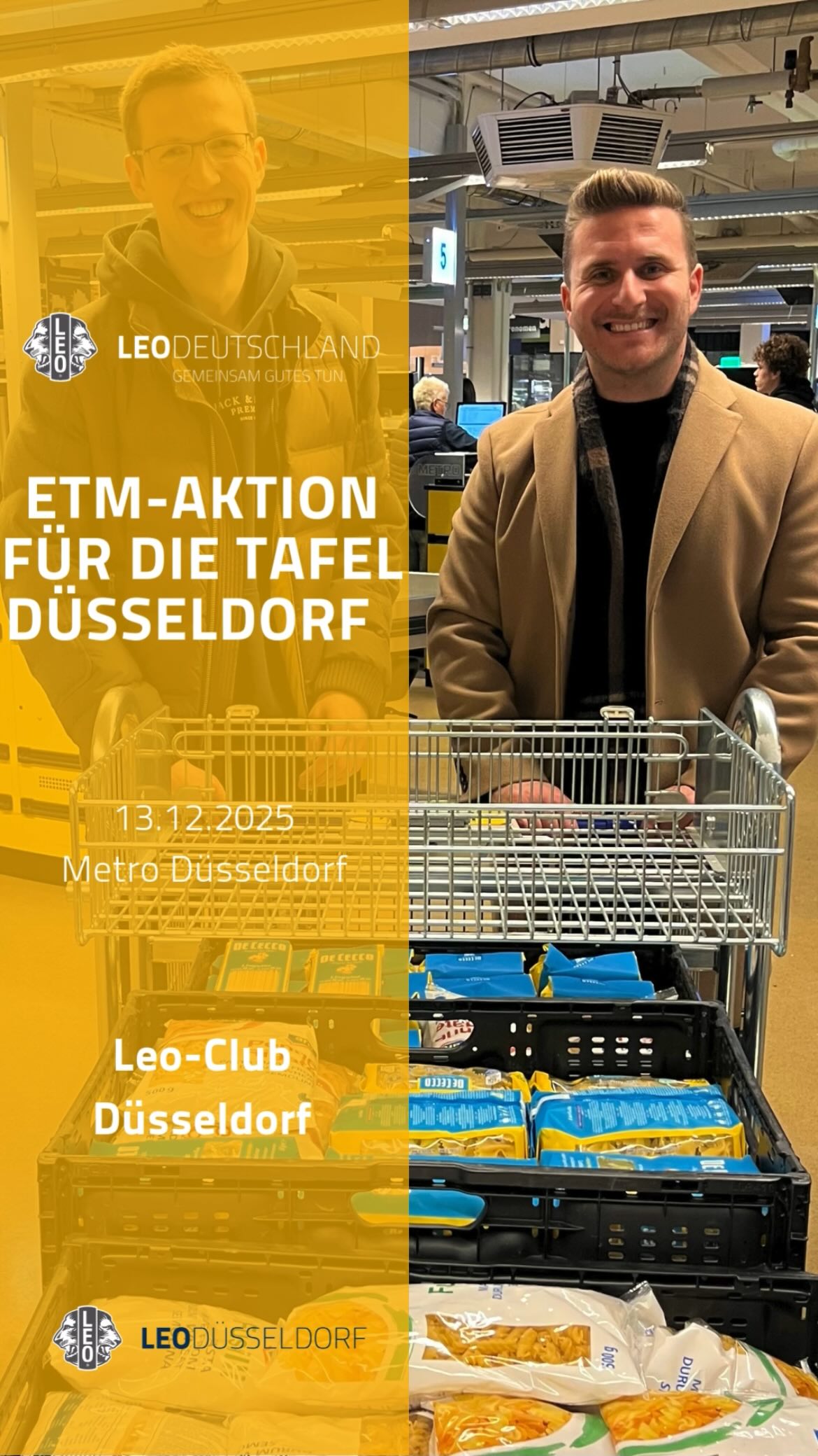 Heute haben wir bei der Ein Teil Mehr-Aktion für die @tafel_duesseldorf haltbare Lebensmittel und Hygieneartikel in der Metro Düsseldorf gesammelt🛒🥫🧼🧻 Wir freuen uns sehr, etwa 40 Kisten voll mit Sachspenden an einkommensschwache Menschen und Familien zu übergeben🫶🏻
