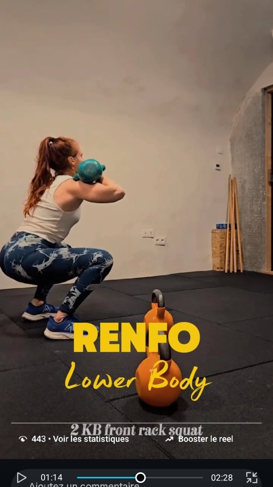 🏋️♀️ R E N F O - B A S D U C O R P S
▫️ Front Rack Squat (2KB) >> Ça bosse les cuissots tout en gardant une bonne posture grâce aux 2 poids.
▫️ Gorilla Row (2KB) >> Engagement de toute la chaîne postérieure.
▫️ Soulevé de terre Unilatéral 1 KB >> Permet de renforcer la chaine postérieure tout en bossant l'équilibre.
▫️ Maintient - en haut de la traction (20/25sec) >> Ça tremble bondieu.
▫️ Gobelet Squat 1 DB >> La petite cale sous les talons permet de gagner en amplitude
#guillestroisqueyras #queyras #fitnessmotivation #renforcementmusculaire #femmesactives #objectifsport #objectifsanté
#sport #05
