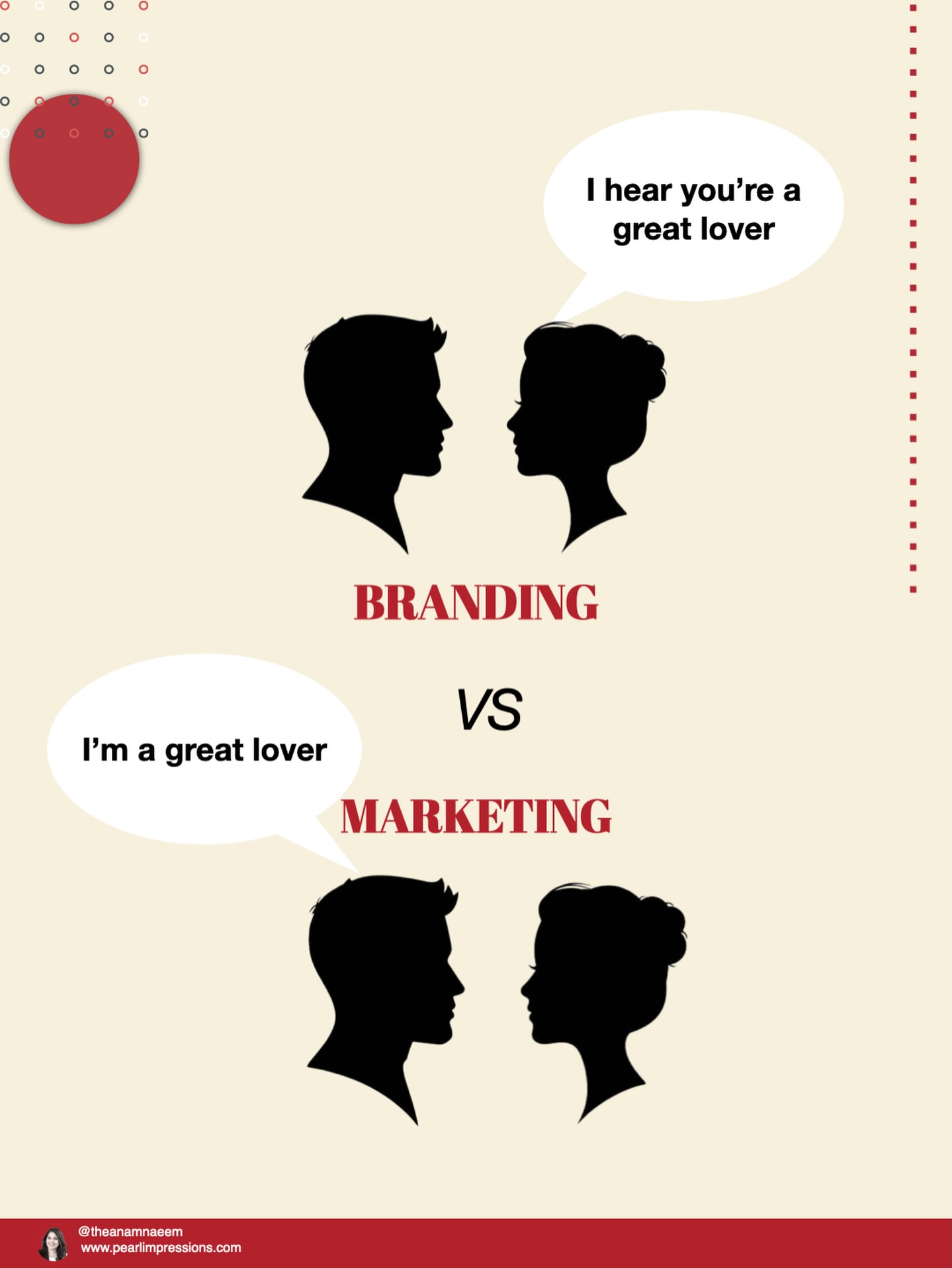 Most people think marketing and branding are the same thing… but they’re not.
Marketing gets attention.
Branding makes people care.
Marketing brings people to you.
Branding makes them stay with you.
Marketing is the invitation.
Branding is the reason they show up again.
When your marketing feels exhausting, inconsistent, or like it only works “sometimes”…
it’s usually because the brand foundation is weak.
Strong brand → easier marketing → better results.
📥 Want to build a brand that makes your marketing effortless? Grab my free workbook
DM me “CLIENTS”
#theanamnaeem #thebrandidentity #personalbranding