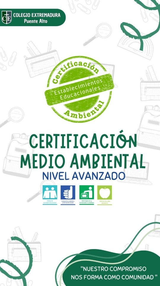 🍀Certificación SNCAE
☀️Con mucho orgullo les contamos que hemos vuelto a ser revalidados por el Ministerio de Medio Ambiente con la Certificación SNCAE, la cual tiene por objetivo la Certificación Ambiental de Establecimientos Educacionales y busca ser una estrategia integral para abordar la educación ambiental para la sustentabilidad en los establecimientos educacionales del país.
🍃Felices de anunciarles que salimos certificados NIVEL AVANZADO! seguiremos trabajando con más ganas que nunca por incorporar estrategias de educación ambiental en nuestra comunidad escolar y entorno.
#colegioextrematura #colegioextremadurapuentealto #comunidadextremadura #comiteambientalcolegioextremadura #medioambiente