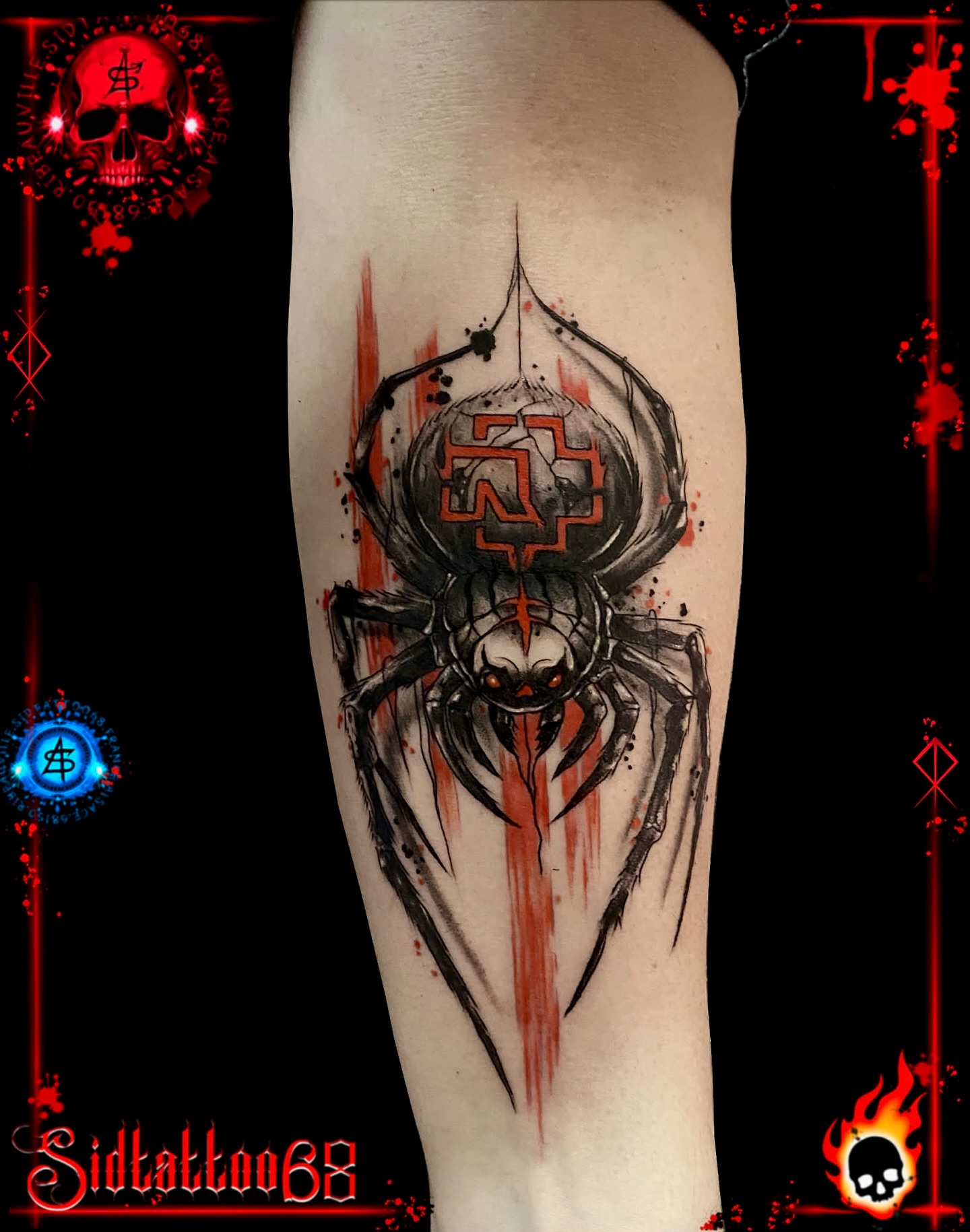 Réaliser par sid #sidtattoo68 #rammstein #tattoo #spider #biopic