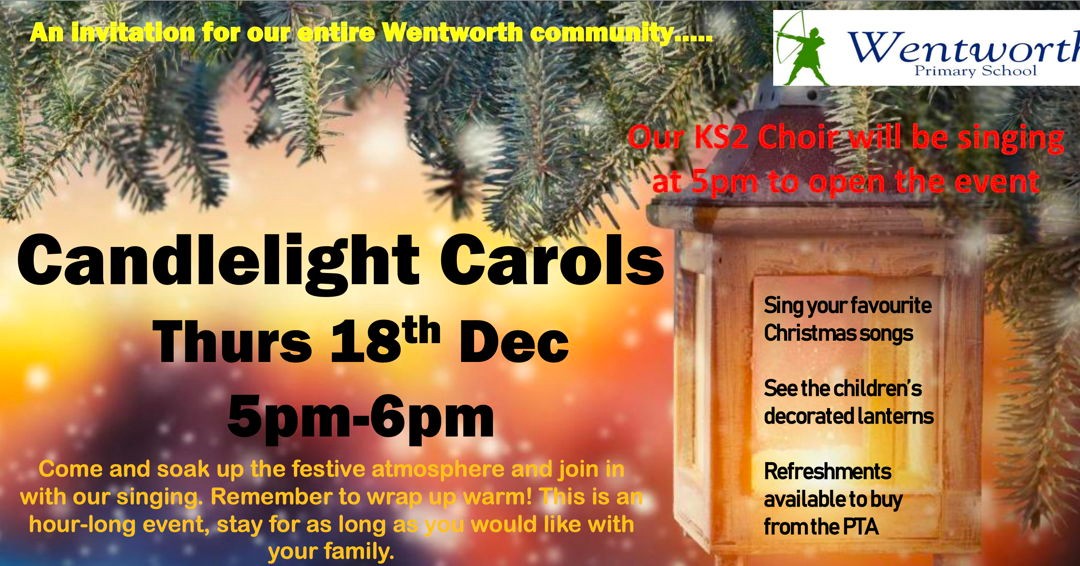 Our Carols by Candlelight event today is definitely still on! Please do join us from 5pm today to see the children's festive jars and to sing along to some of our favourite Christmas music.
Please enter via James Road Gates. We will be in the KS1 hall ( the door by the library).