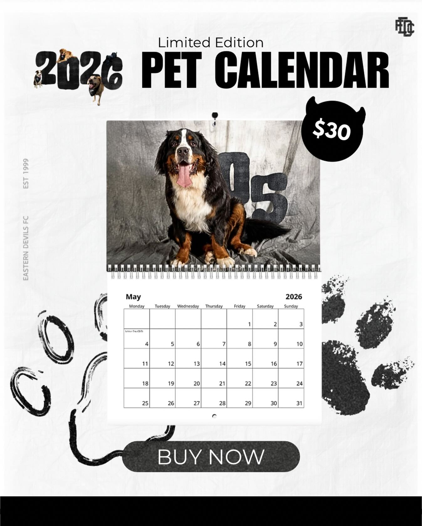 PSA!!! Our website has had a makeover and she’s looking good… and LIVE!
Shop our merch store for any last minute gifting essentials; including our very own limited edition 2026 Pet Calendar, starring some of The Devils’ goodest boys and girls 🐶🐱🐕🐈