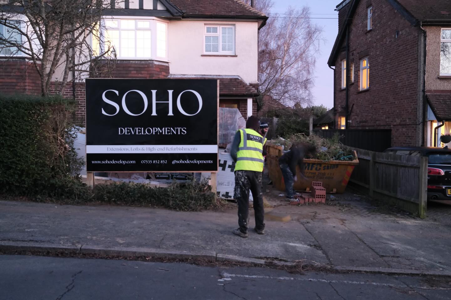 Site sign now installed in Royal Tunbridge Wells.
It lets neighbours know who’s managing the works and gives the homeowner the confidence that their project is being delivered by a professional, accountable team.
SOHO Developments | High-end residential extensions, loft conversions & full refurbishments