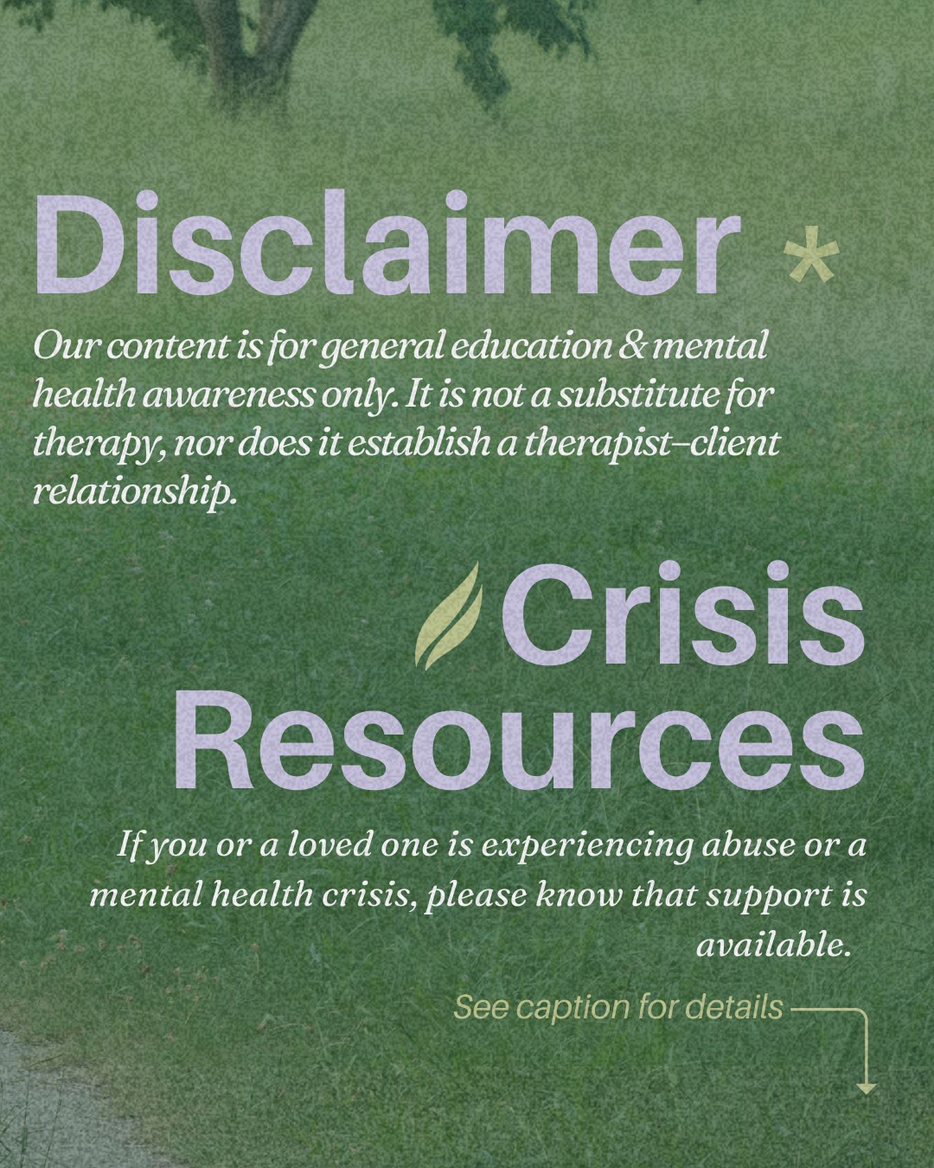 The content posted to this account is created for educational and informational purposes only and is not a substitute for therapy, crisis services, or comprehensive mental health care. Engaging with our posts, messages, or page does not establish a therapeutic relationship with Healing Pathways or any of our clinicians.
Although our team cares deeply for our clients and community, please be aware that we are not a crisis center.
If you are in immediate danger or experiencing a mental health emergency, please call 911 or go to your nearest emergency room.
Listed below for your reference is the information for dedicated crisis support hotlines.
🌟For current clients:
If you need to reach us outside of session for non-emergent purposes, please contact our office by phone or text, or message your clinician directly through your secure client portal. This ensures privacy, safety, and timely communication.
Remember: Support is always available, you don’t have to navigate a crisis alone.
💫988 Suicide & Crisis Lifeline: Call or text 988 to connect with a trained crisis counselor.
💫 Crisis Text Line: Text HOME to 741741 to receive free, 24/7 support from a trained crisis counselor.
💫 National Sexual Assault Helpline: Call 1-800-656-HOPE (4673) for support and resources after a sexual assault.
💫 National Domestic Violence Hotline: Call 1-800-799-SAFE (7233) or text “START” to 88788 for support.
💫 SAMHSA Substance Abuse Hotline: Call 1-800-662-HELP (4357) for confidential information on treatment options for mental and substance use disorders.
💫 Veterans Crisis line: Call 988 and press “1,” text 838255, or chat online.