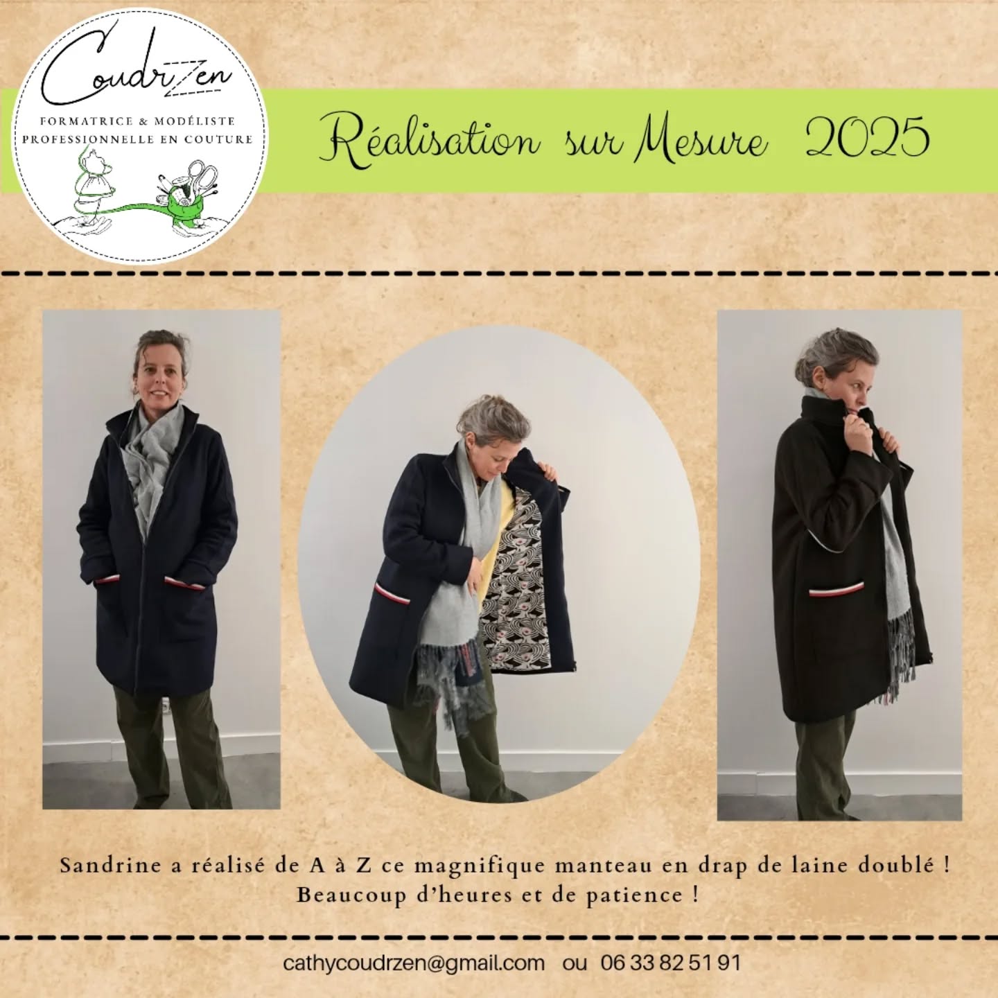 Félicitations Sandrine car tu as pris le temps et le résultat est à la hauteur de ta persévérance ! Débutante depuis environ 1 an1/2 ,tu as fait d'énormes progrès. 😃👍🙌
Quand on est passionnée ,tout est possible 😉