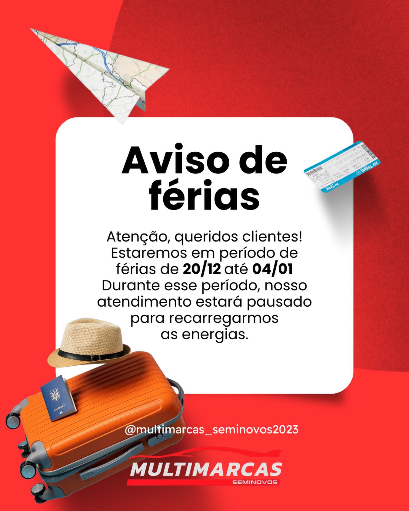 ✨ Hora de recarregar as energias!
Entramos em férias de 20/12 a 05/01 e voltamos no dia 06/01 com tudo!
Desejamos a todos um excelente final de ano! 🎄🥂