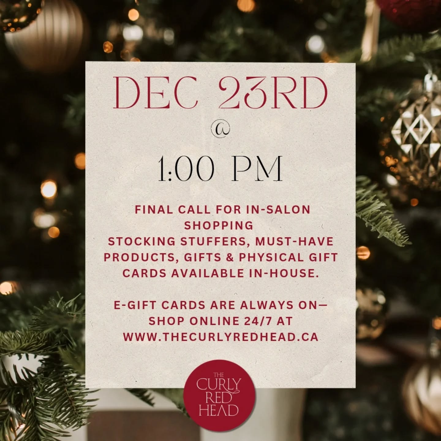 🎄We've added one more day open before Christmas!!!
LADIES send in your loved ones with your list abd we'll handle the rest 😉