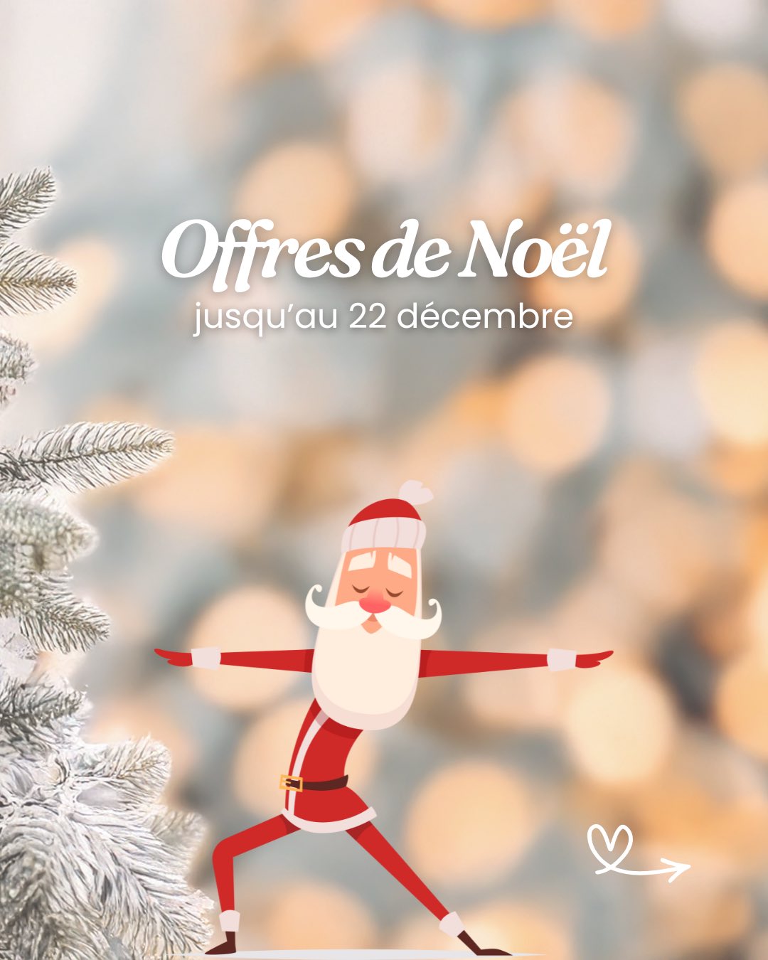 🎅🏻🎁 - OFFRES DE NOËL - jusqu’au 22 décembre !
c’est l’heure des cadeaux 🤗
Pour prendre soin de vous et/ou des vôtres, partager du bien être et de la lumière ✨, j’avais à cœur de vous offrir ces pratiques de yoga en ligne :
- une capsule bien être OFFERTE
- le module d’énergie d’hiver a 45€ seulement
- et 50€ de réduction sur le cycle des 5 saisons
Et pour finir en beauté, vous annoncer l’ouverture des inscriptions à la retraite de yoga, l’été prochain🌿☀️🌻🐾🐝
Alors profitez-en ! 🪷🤸♀️✨
Très belles fêtes de fin d’années !
OM shanti,
Bérénice
#yoga #noel #yoganoel #méditation #hiver #yogadesaison #yogadessaisons #mantra #joie #lumièreintérieure #paix #silence #amour #conscience #écoute #hautesavoie #chablais #evian #evian❤️ #evianlesbains #alpesfrancaises