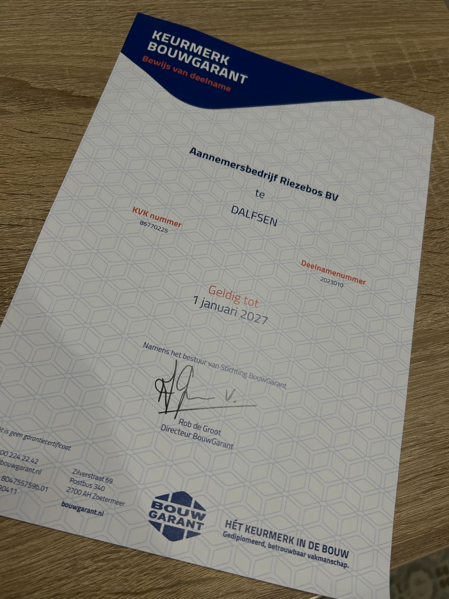 Ook voor het jaar 2026 zijn wij Erkend aannemer Bouwgarant✅👊🏻
Om het keurmerk Bouwgarant te krijgen worden wij op van allerlei zaken getoetst zoals: vakdiploma’s, verzekeringen, financiële situatie en hoe wij onze kwaliteit borgen
Alles weer picobello👌
#bouwgarant #dalfsen #kwaliteit #financieelgezond #toekomstbestendig