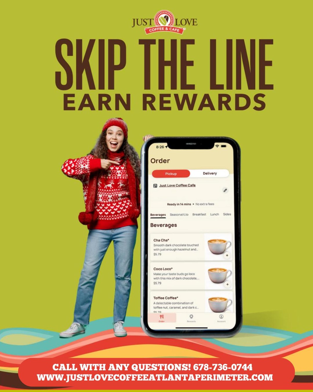 ๐ Skip the line, sip faster, and get rewarded! ๐
Order ahead with the Just Love Coffee app and start earning points toward your favorite drinks and treats โโจ
Whether youโre in a hurry or just love perksโthis is your brew-tiful solution.
๐ 1110 Hammond Drive, Sandy Springs, GA
๐ (678) 736-0744
โฐ MonโFri: 7 AM โ 5 PM | SatโSun: 8 AM โ 5 PM
โจ Catering: ezcater.com/catering/pvt/just-love-coffee-cafe-3
๐ Learn more: justlovecoffeeatlantaperimeter.com
#JustLoveCoffee #SkipTheLine #CoffeeRewards #EatDrinkLove #JustLoveCafe #CoffeePerks #SandySpringsGA #CoffeeOnTheGo