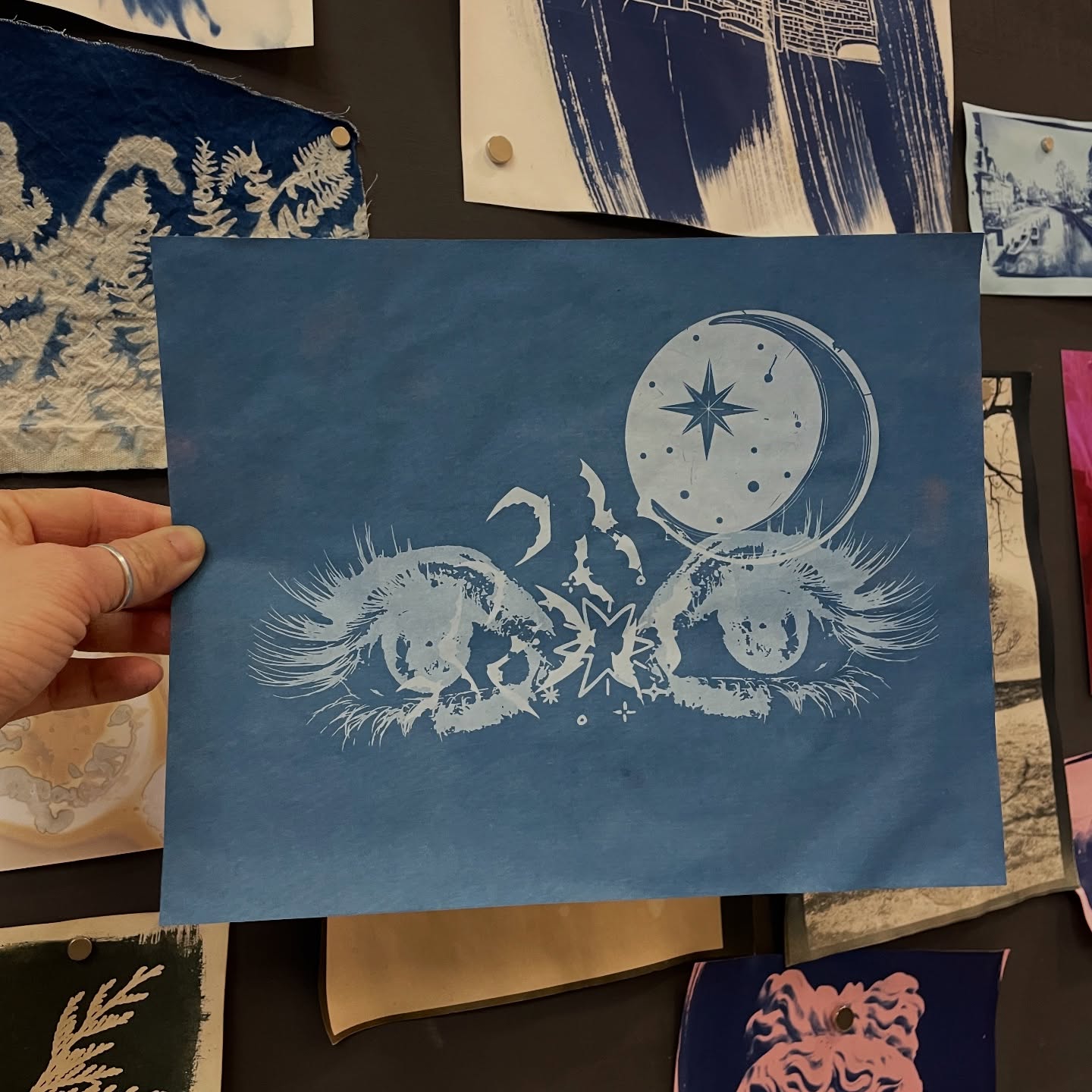 Glorious day over at UCA Canterbury yesterday ~ creating Cyanotypes with the students visiting from local secondary schools 🤍🩵✨