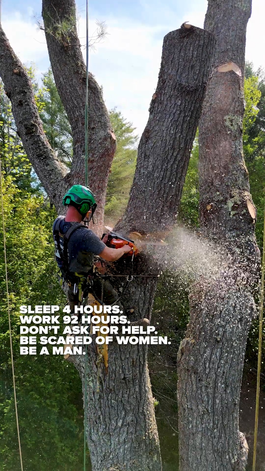 Be a man.
.
.
.
.
#belangertreecare #arborist #arboristsofinstagram
#skowhegan #skowheganmaine #forestry #chainsaws
#centralmaine #mainebusiness #treecare
#treecarebusiness #treeclimbers #logging