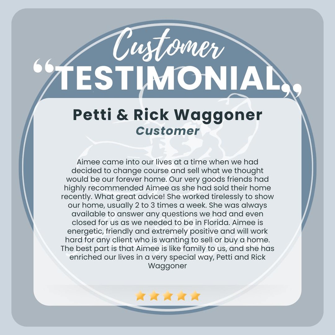 TESTIMONIAL TUESDAY!
Thank you so much Petti & Rick for your kind words and wonderful review!
On the fence about hiring a Realtor?
Well, don't just hire any Realtor. Hire a seasoned Realtor who connects with their clients in special ways.
#georgiamls #gamls #georgiarealestate #aimeemcbrier #aimeemcbrierrealty #pathfinderrealty #stapletonmedia #ncbor #realestatetestimonials @pathfinderrealtyga