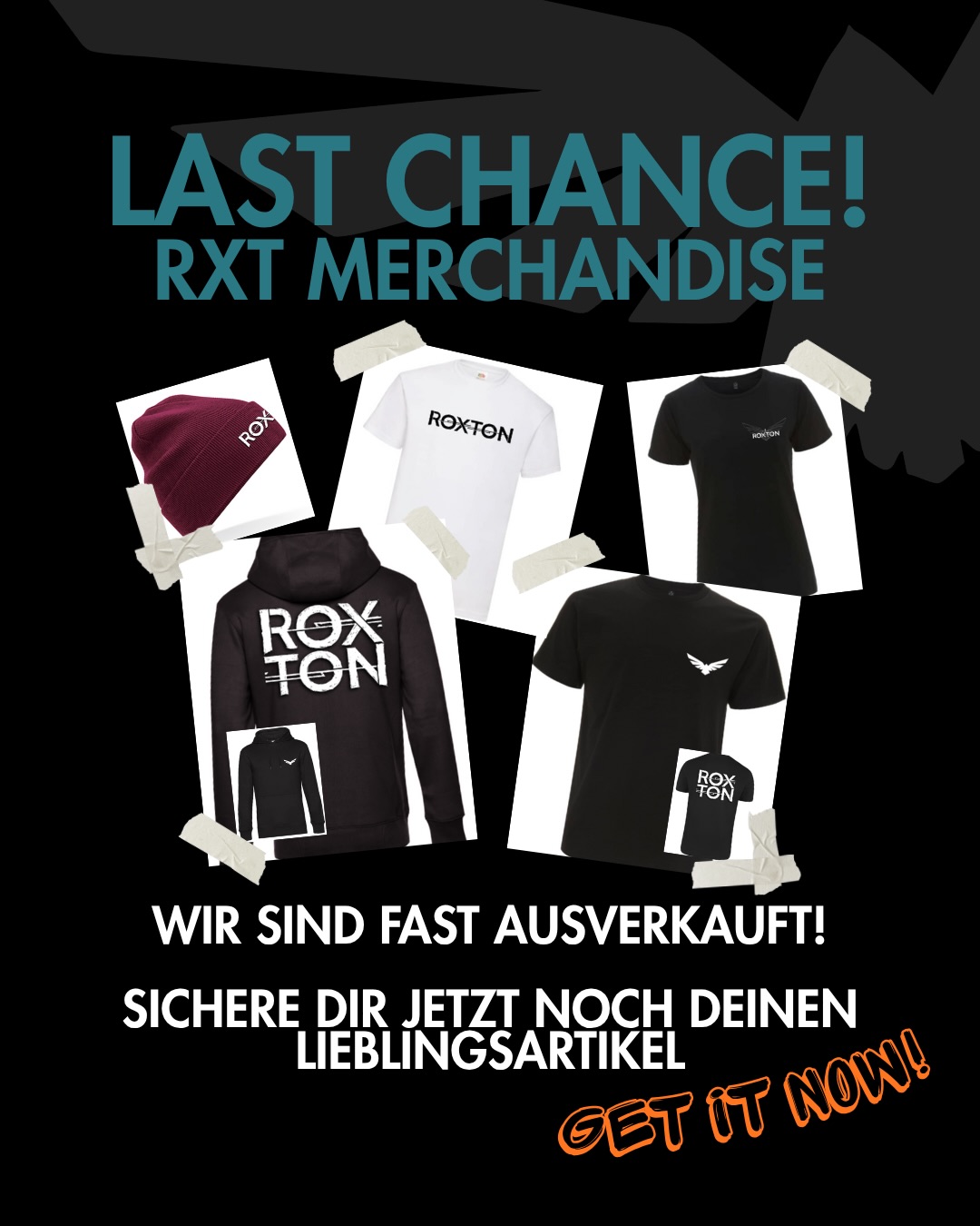 Unser Merch wird knapp – Last Chance, Roxfam!🔥
Nur noch ein paar Shirts, Hoodies & Mützen stehen im Backstage bereit.
Wenn ihr noch was abgreifen wollt oder ein cooles Weihnachtsgeschenk sucht, jetzt ist der Moment🎄🎁
Danke, dass ihr unsere Musik nicht nur hört, sondern auch tragt! Rock on!❤️🔥🤘
——
Our merch is running low – last chance, Roxfam! 🔥
Only a few shirts, hoodies & beanies are still waiting backstage.
If you wanna grab something for yourself or score a cool Christmas gift, now’s the moment. 🎄🎁
Thanks for not only listening to our music, but wearing it too. Rock on! ❤️🔥🤘
Order on our website www.maxroxton.com or simply follow the link in our bio🫶
#roxton #bandmerch #lastchance #christmaspresentideas #presentforrockmusiclover