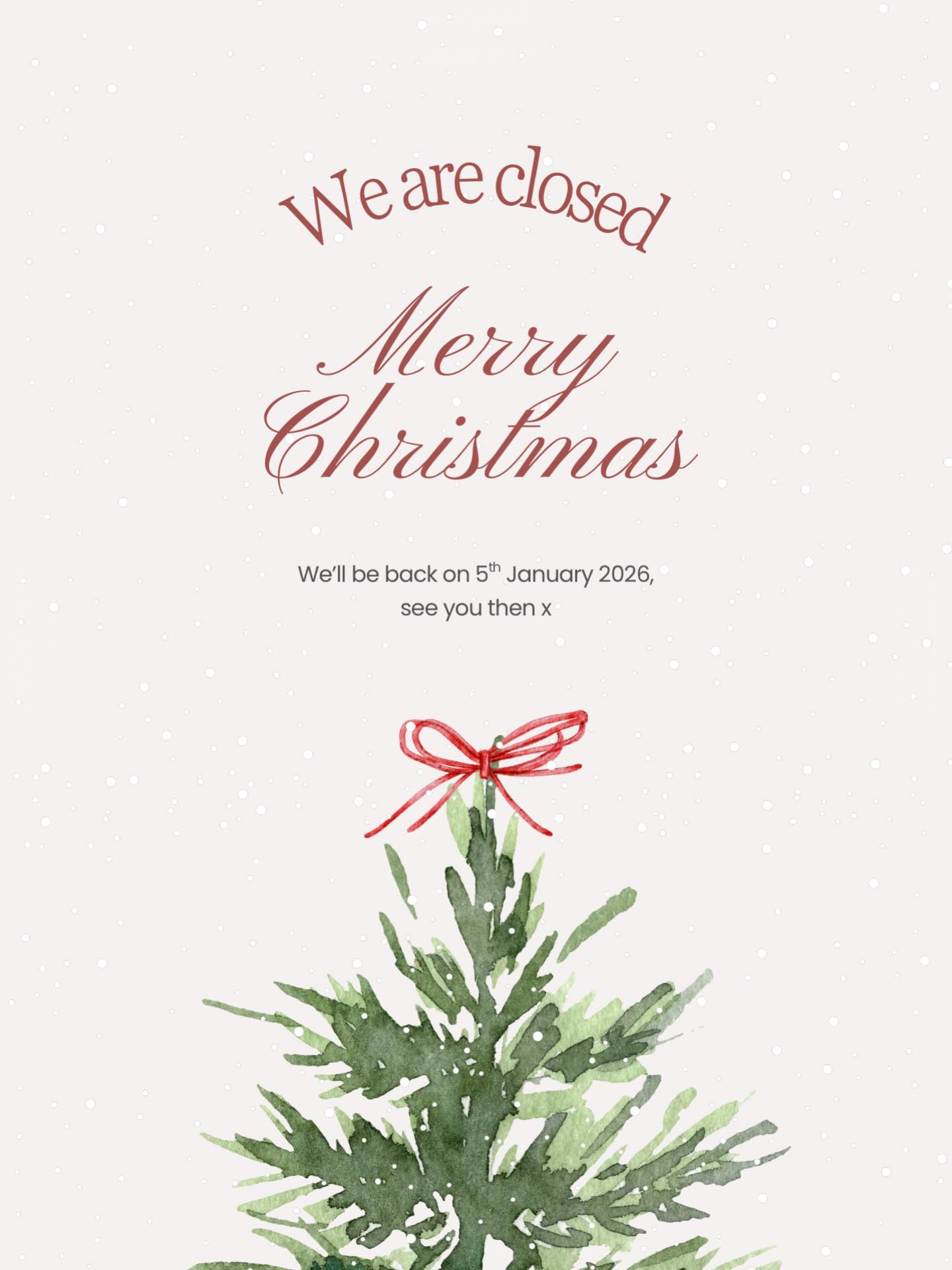 Weāre now closed for Christmas and will be back on 5th January. šš¤¶
Weāll be switching off properly, but all messages will be replied to once weāre back in the new year.
Thank you so much for all the support this year. Wishing you a magical Christmas and a calm end to 2025 āØā¤ļøš