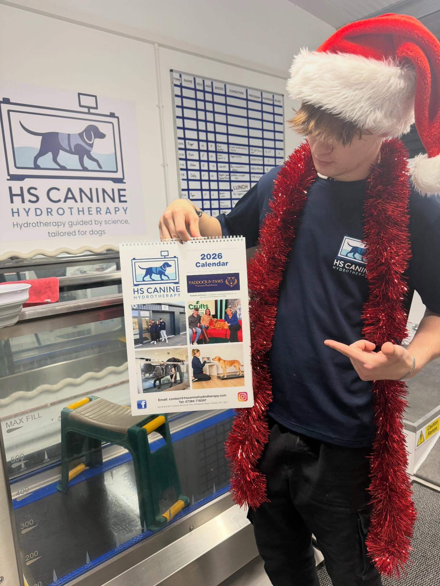 🐶💦 Our 2026 HS Canine Hydrotherapy calendars have splashed in!
£12 each — while stocks last
Message us to reserve before they doggy-paddle away as Cody shows here🐾🤣