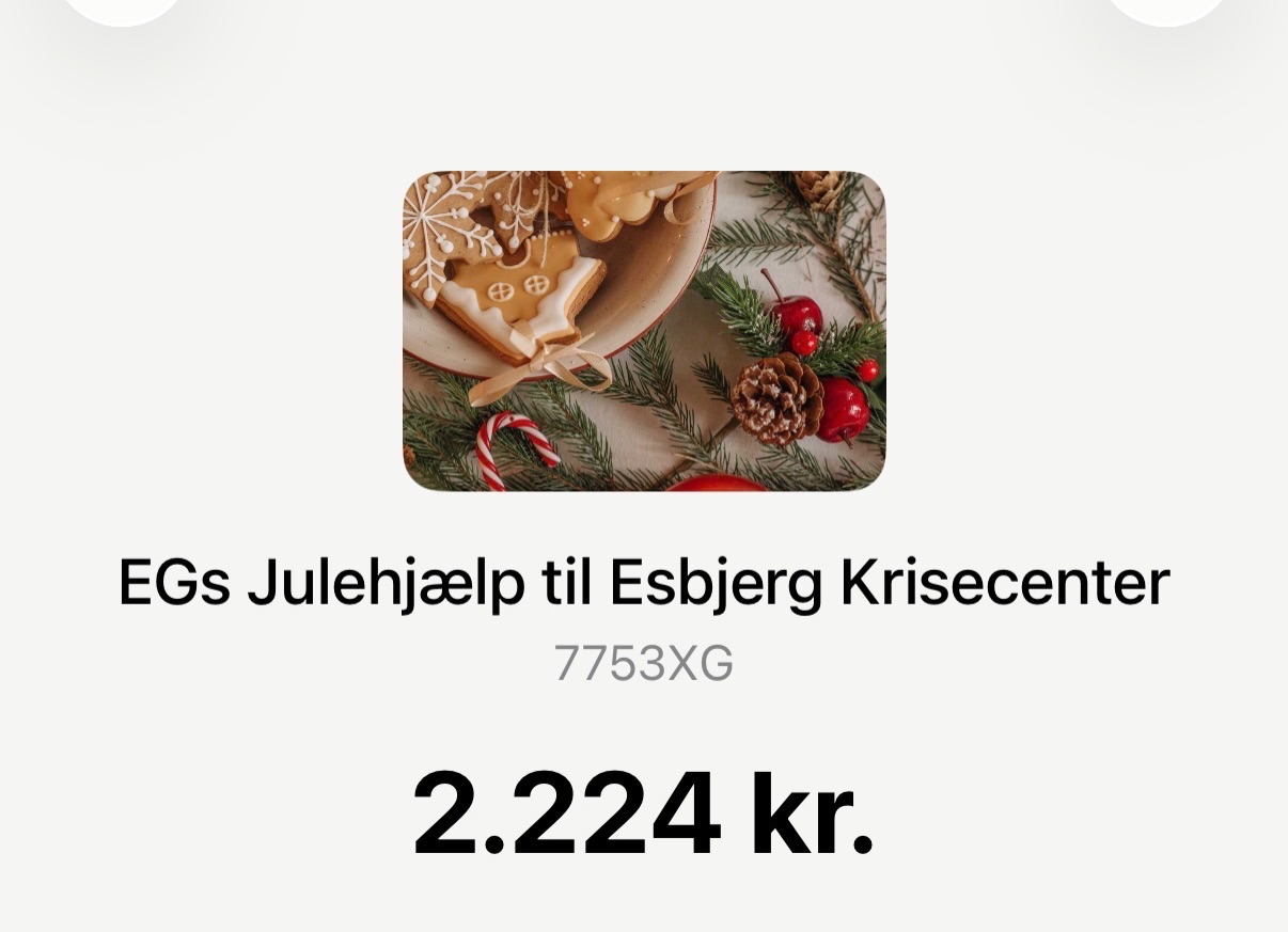 🎄🌟 💖 De varmeste hjerter banker på EG 💖 🌟🎄
I fællesskab har skolens psykologielever indsamlet 2.224 kr. til Esbjerg Krisecenter.
I oktober/november havde Psykologiholdene på Esbjerg Gymnasium besøg af medarbejdere fra Esbjerg Krisecenter, som holdt oplæg om deres arbejde med voldsramte kvinder og børn. Derfor har psykologieleverne på EG igen i år samlet penge ind til en julegave til Esbjerg Krisecenter. På krisecenteret er der mange familier, der grundet digital sikkerhed ikke kan bruge deres egne tablets. Derfor var det en stor glæde at kunne aflevere to tablets til brug for Krisecenterets børn.
Tak til EGs Psykologielever og også tak til Freja fra Elgiganten – én gang EGer altid EGer 💖