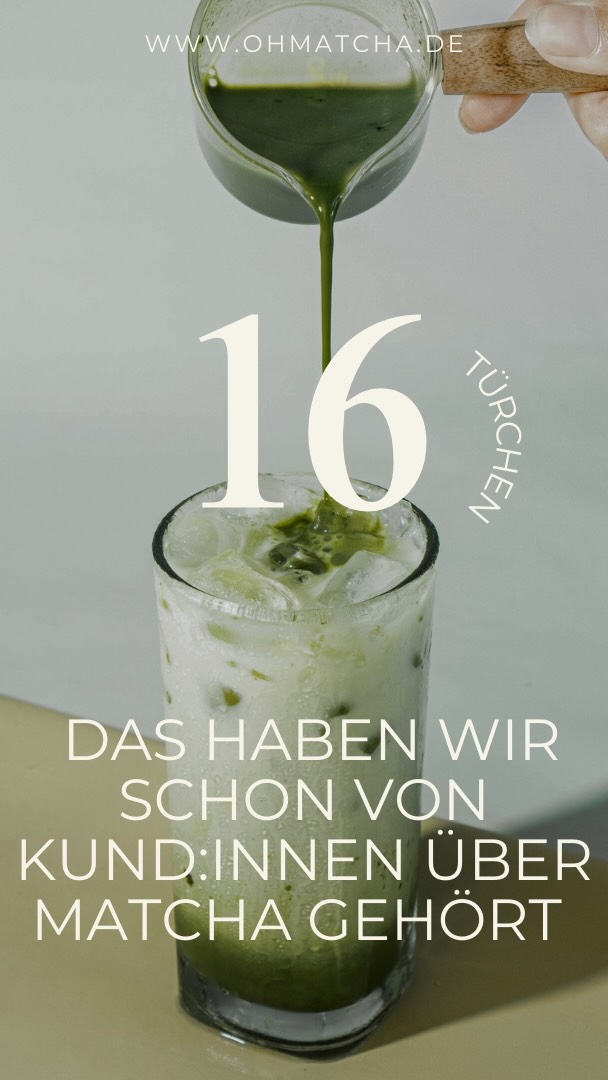 Türchen 16 💫 Matcha am Anfang = viele Fragen, ein bisschen Verwirrung und ganz viel Learning by drinking. 💚
Falls du dich wiedererkennst: willkommen im Club.
Genau so fängt jede Matcha-Liebe an. 🌿✨
