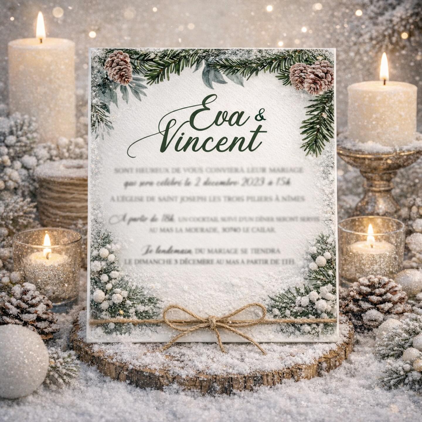 ❄️ Mariage d’hiver ❄️
Quand la douceur de l’hiver rencontre l’élégance de la papeterie…
Un faire-part imaginé comme une parenthèse chaleureuse, entre feuillages persistants, pommes de pin et lumière de bougies ✨
Un univers végétal et poétique pour annoncer un oui au cœur de la saison froide, tout en délicatesse 🤍
📐 Création sur-mesure
🎨 Palette hivernale & intemporelle
✉️ Papeterie de mariage créative
#atelieronzejuillet #papeteriedemariage #fairepartdemariage #mariagedhiver #weddingstationery