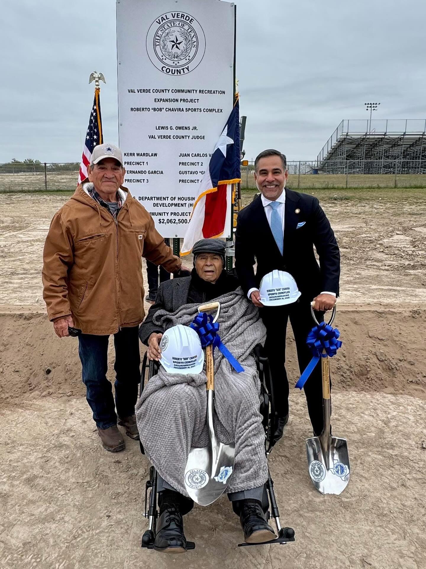 Today, I had the privilege of joining community leaders in Del Rio for the groundbreaking of the new Roberto “Bob” Chavira Sports Complex, an exciting milestone for the continued growth and development In our region.
It was also great to see Coach Morin, someone I hold in the highest regard and who has been a true inspiration in my life. Coach Morin, who was once coached by Mr. Chavira, helped instill the values that shaped who I am today. I am deeply grateful to both of these incredible men and the countless lives they have impacted through leadership and mentorship.