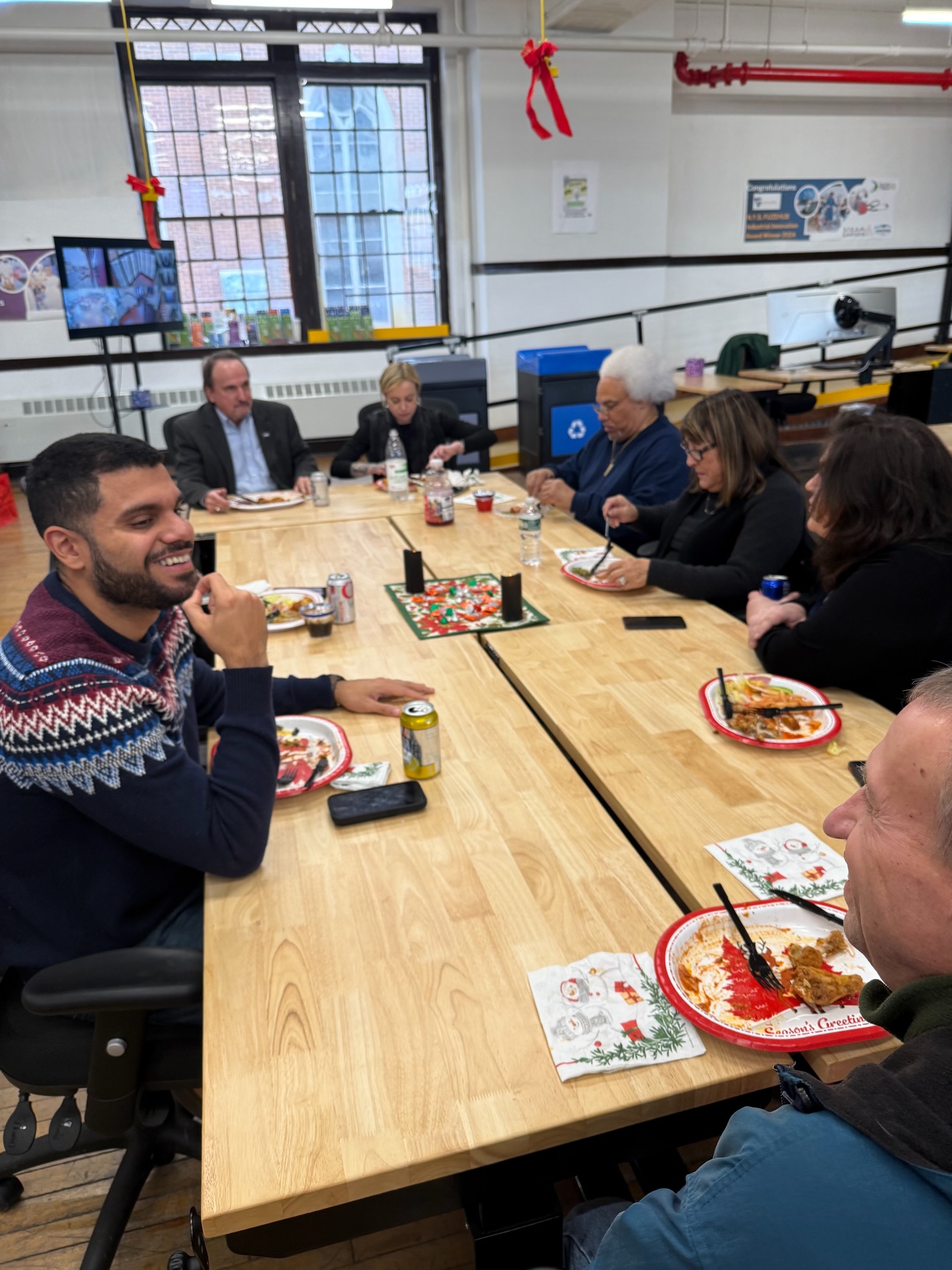 A wonderful holiday gathering celebrating accomplishments and what’s ahead for our business owners and STEAM Garden residents 🎄 It was also a chance to wish longtime APD Officer Joe Lynch a happy retirement!