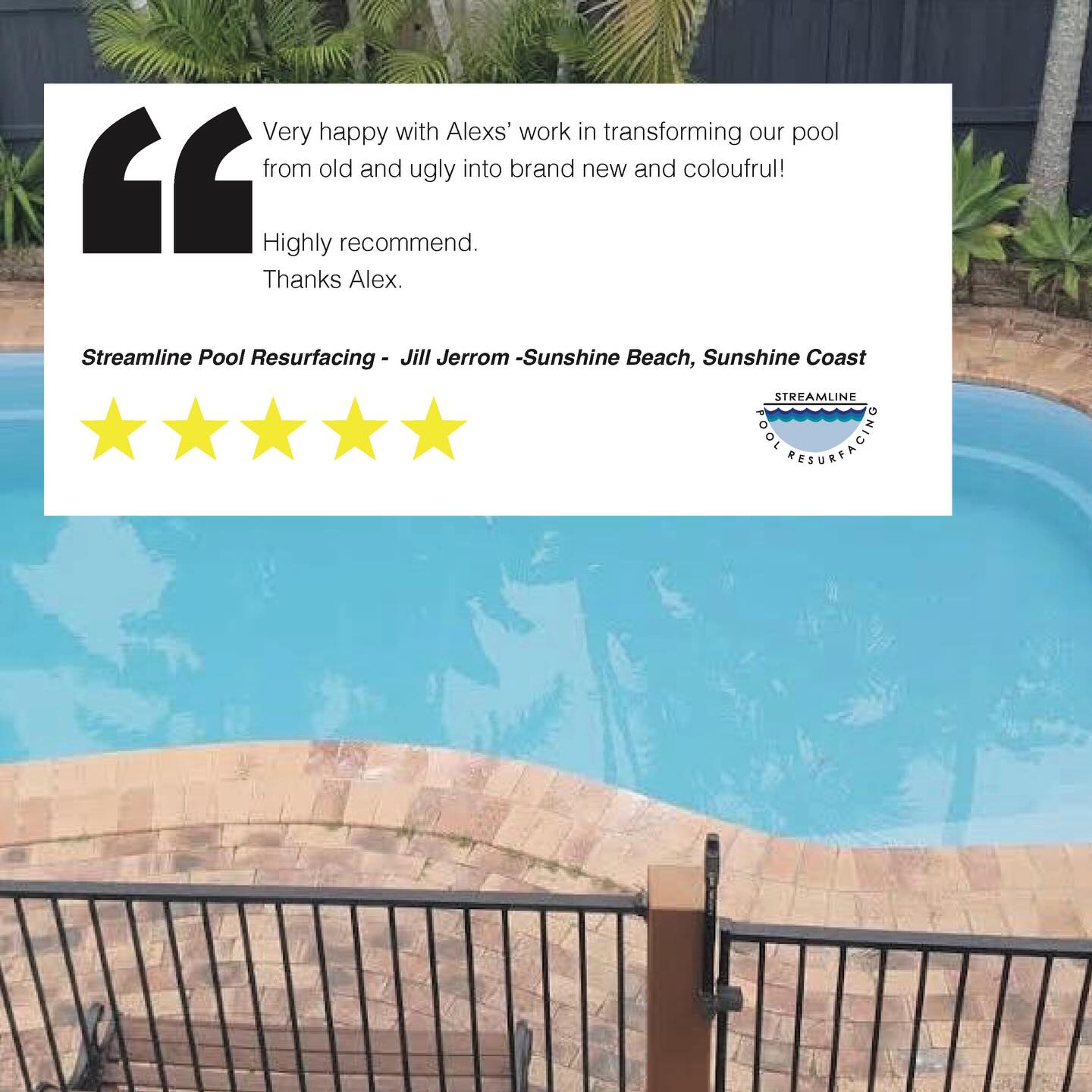 Feedback from a recently completed job located in Sunshine Beach , Sunshine Coast.
⭐️⭐️⭐️⭐️⭐️
.
.
.
#streamlinepoolresurfacing #swimmingpool #resurface #investment
#customerreview feedback review fivestar summerready
