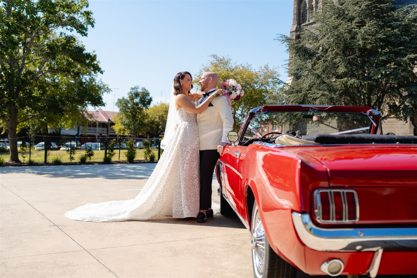 Sun on stone. A classic car waiting close by. A couple taking a breath before heading off together. Small weddings give moments like this room to exist. Unhurried. Grounded. Full of character and quietly joyful.
Photography: @mikeatchisonphoto
Hair & Make Up Stylists: @elle.and.co_
Flowers: @onefinedaisy_
Celebrant: @geelongboutiqueweddings @leaduffycelebrant
Mustang: @mustangandco