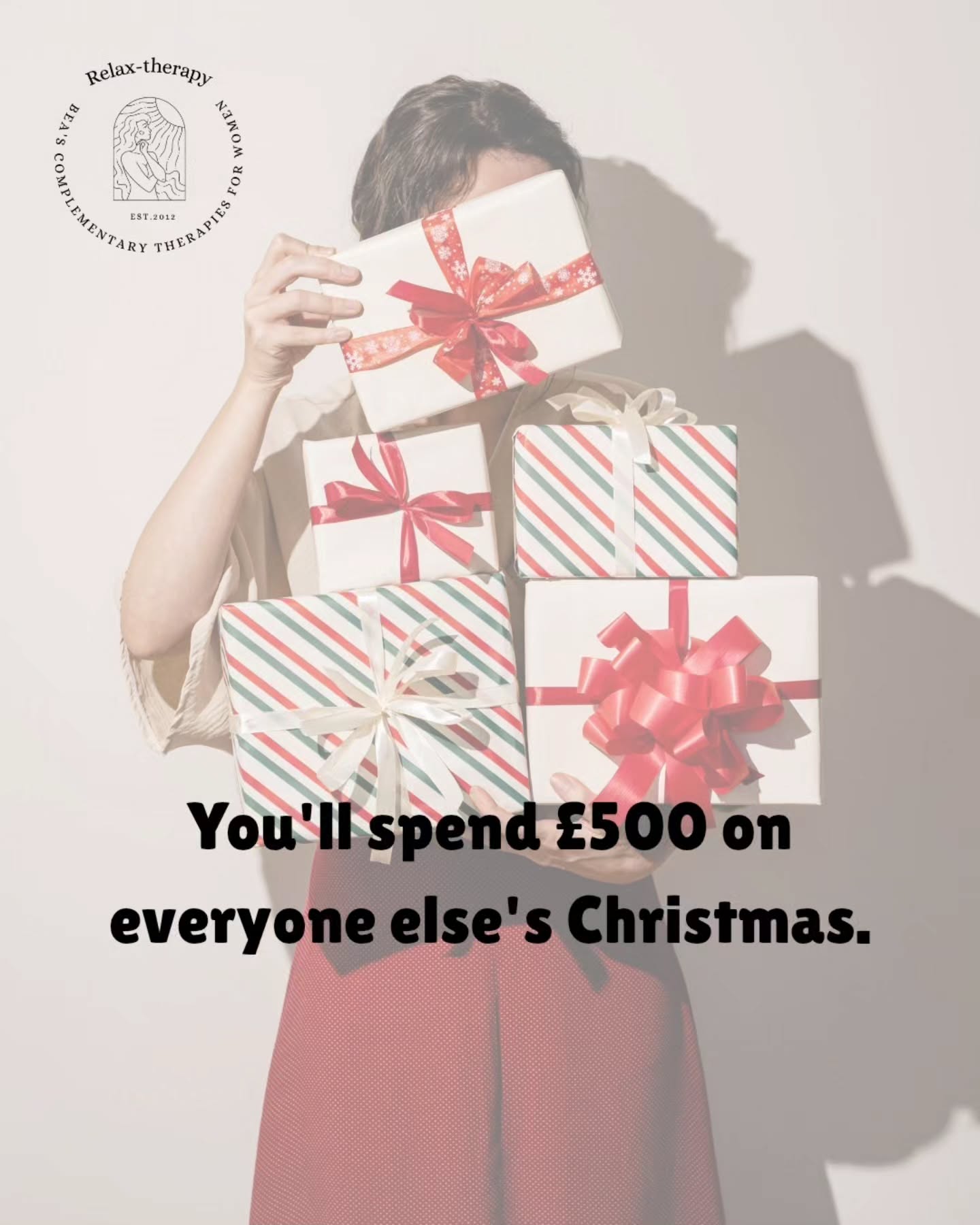 Christmas is the season of giving.
So don't forget to give to yourself.
We spend most of December:
✨ Buying gifts for everyone else.
✨ Planning for everyone else.
✨ Showing up for everyone else.
And then we wonder why we're exhausted.
Your cup’s been empty for weeks.
And you can't show up for others if you haven't shown up for yourself.
So this Christmas...
Give yourself permission to:
Book the treatment.
Take the hour.
Prioritise YOU.
Not because you're selfish.
But because you matter too.
And the people who love you?
They want you to enjoy Christmas.
Not just survive it.
So give yourself the gift of feeling good.
Your mind, body, and everyone around you will thank you.
There’s still time to buy a gift card for YOURSELF!
Message 075 518 14 122 and let's make it happen.