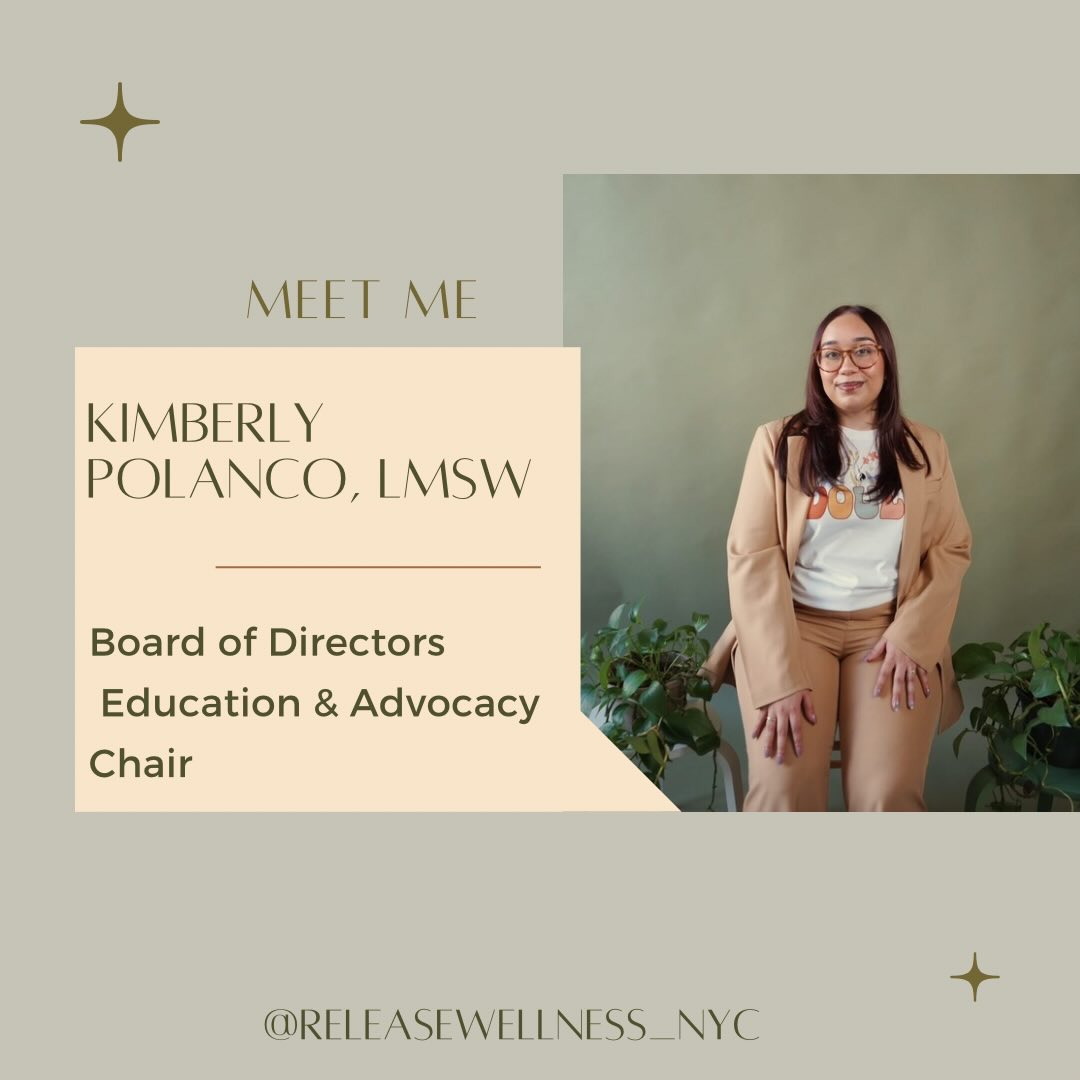 Kimberly Polanco is a Licensed Master Social Worker, Birth and Abortion Doula, and Childbirth Educator dedicated to supporting individuals and families across the reproductive spectrum: including pregnancy, loss, birth and the postpartum period - in English and Spanish. She currently serves as a Social Worker in the OBGYN Ambulatory Practice at Mount Sinai Hospital, where she provides perinatal mental health support, advocacy, and resource navigation for patients and families. Kimberly’s work is rooted in reproductive justice, cultural humility, and community care.
Kimberly is joining the Release Wellness NYC board as the education and advocacy chair. Please join us in welcoming Kimberly to our team ✨🎉