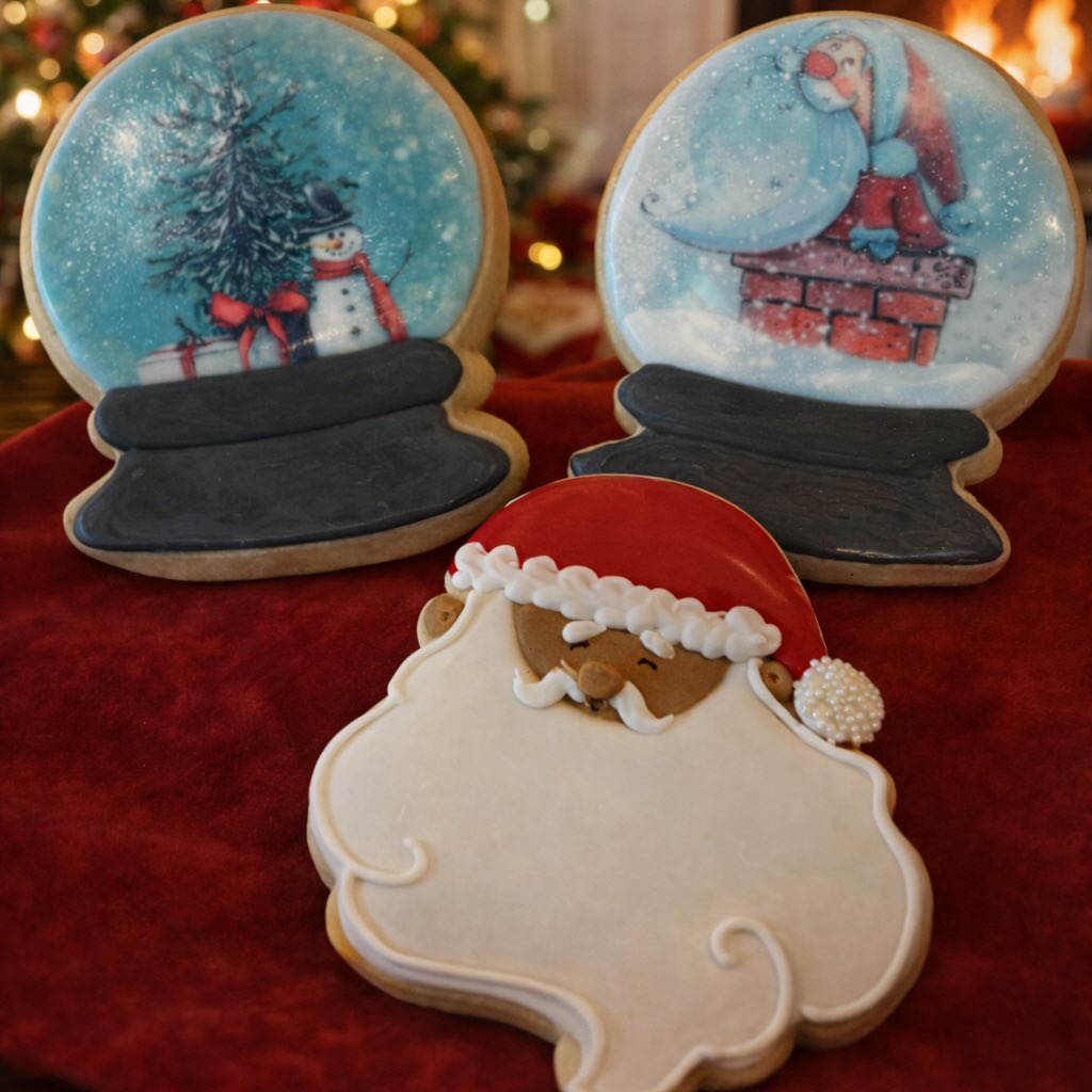 Last call for Christmas cookies! 🎄
Only a few treats left before they’re gone:
🎅 4 Santa cookies
❄️ 2 of each Snow Globe design
⭐️ 3 basic Christmas cookies
🍪 1 DIY decorating kit left
Gift packaging avail as well!!🎁
Once they’re gone, that’s it! Message me to claim yours ❤️
