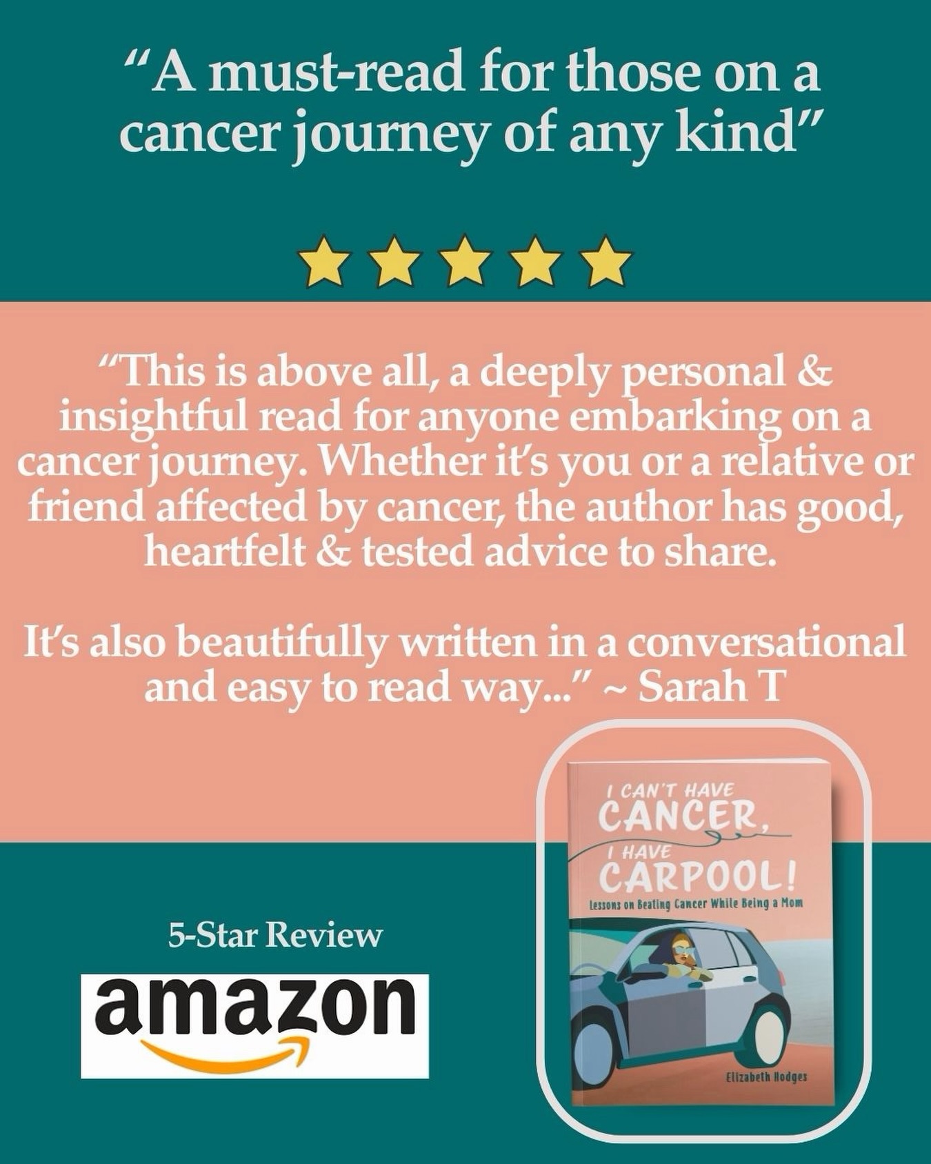 In season full of hustle and bustle…
I’m thankful for the stillness of someone taking time to read and review my book:
“A deeply personal & insightful read for anyone embarking on a cancer journey…beautifully written in a conversations and easy to read way”
So appreciative.
#icanthavecancerihavecarpool #momswithcancer #motherswithcancer