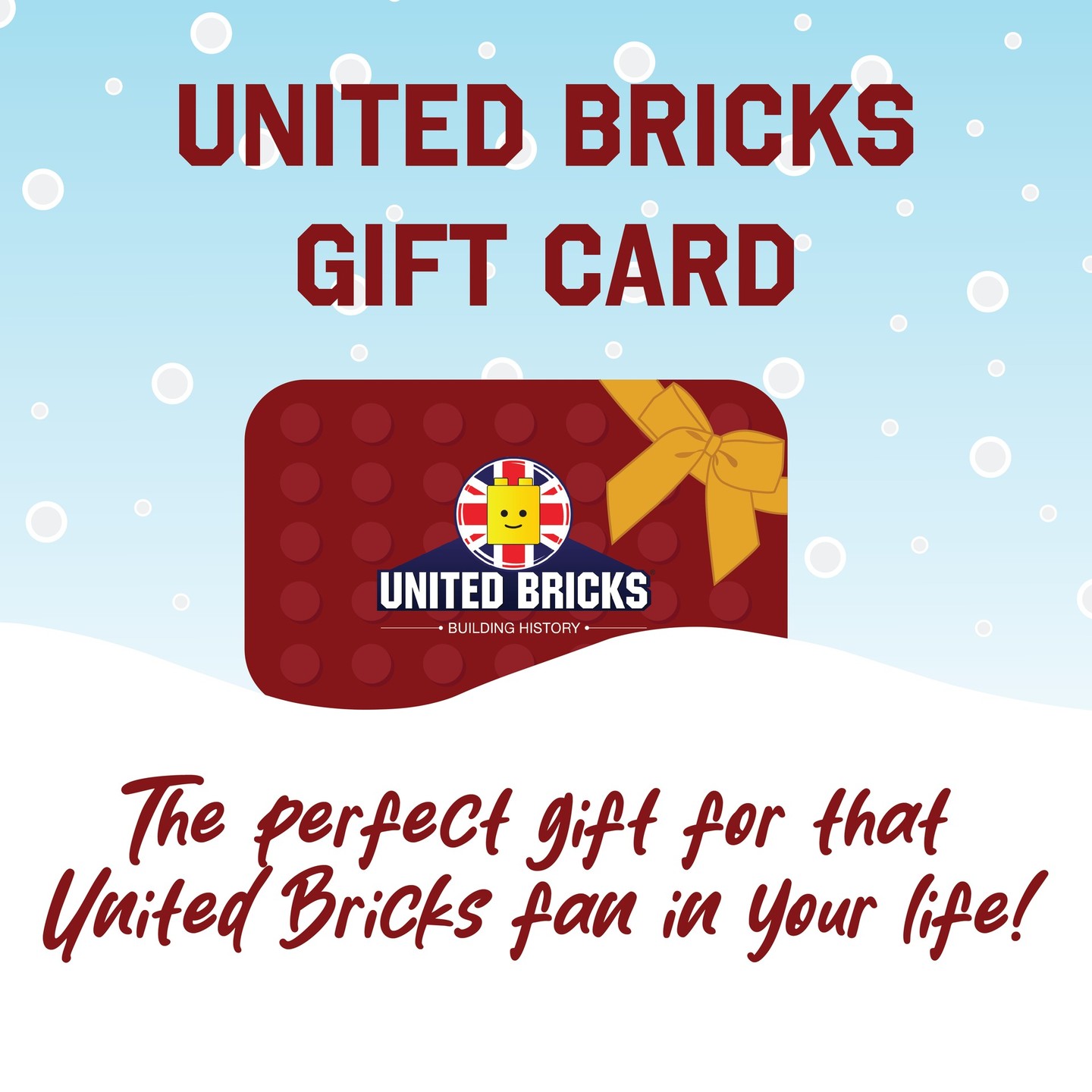 🎁 Not sure what to gift the Minifigure Enthusiast in your life? Try an E-Gift Card!
There's no better gift than the gift of choice, so why not get them a United Bricks E-Gift Card and let them choose whatever gift their heart desires from United Bricks!
-
#UnitedBricks #EGiftCard #Minifigure #BrickArms #Minifigures #GiftCard #Historical #HistoricalMiniatures #Christmas #Christmas2025
