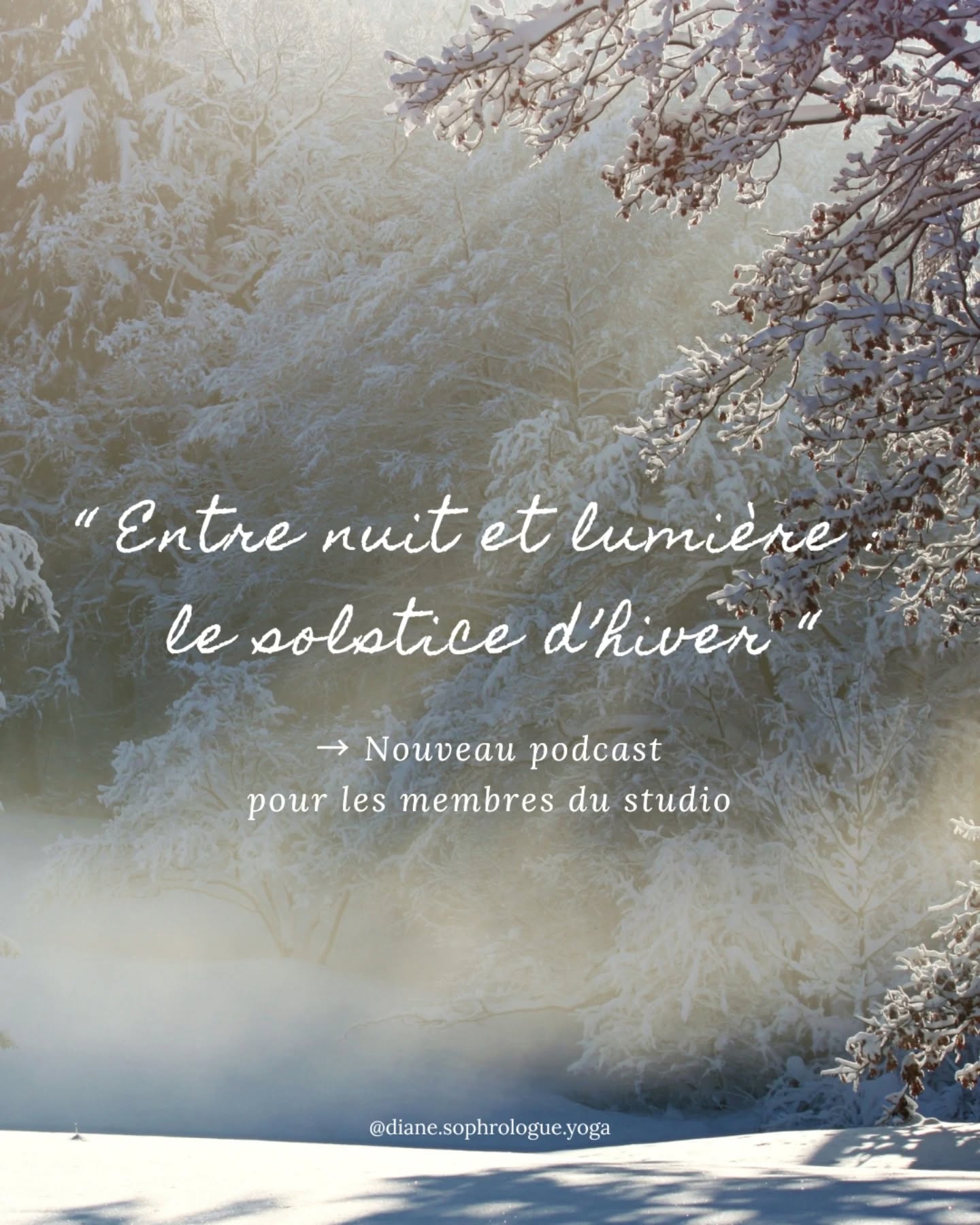 ❄️ Le solstice d’hiver marque un passage discret, mais essentiel. Le jour le plus court de l’année,
et pourtant, le moment où la lumière commence à revenir.
🎧 J’ai enregistré un nouveau podcast,
comme une invitation à ralentir,
à rester avec ce qui est là,
et à traverser l’hiver autrement.
.
.
.
#bienetre
#developpementpersonnel #podcast #dimanche #hiver