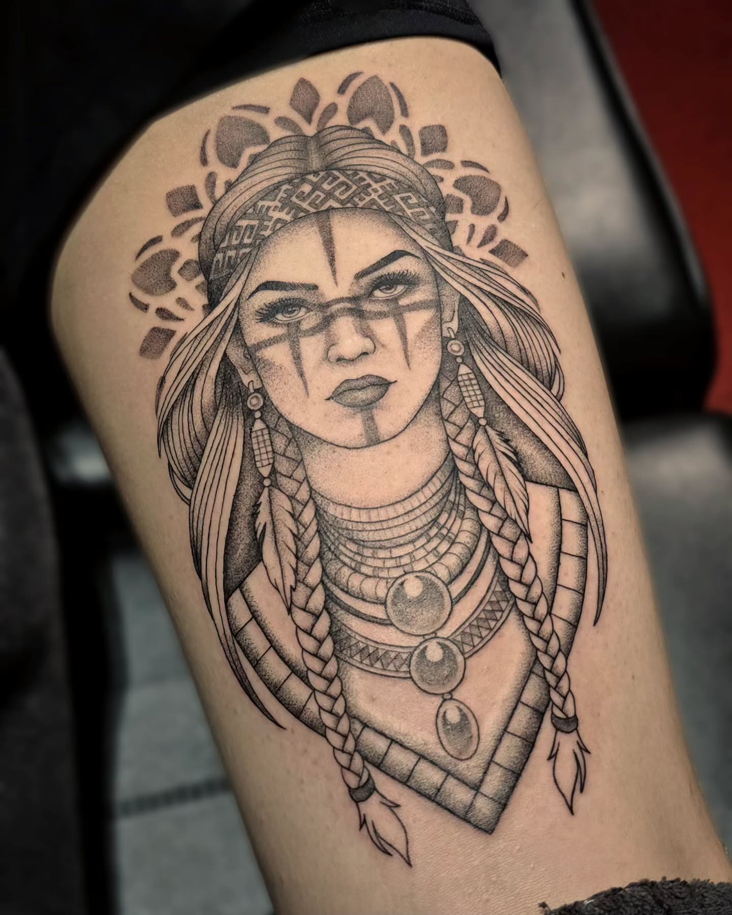 Latvian inspired warrior woman for Madara ð
.
.
.
#tattoo #art #design #mandala #woman #warrior #Latvian