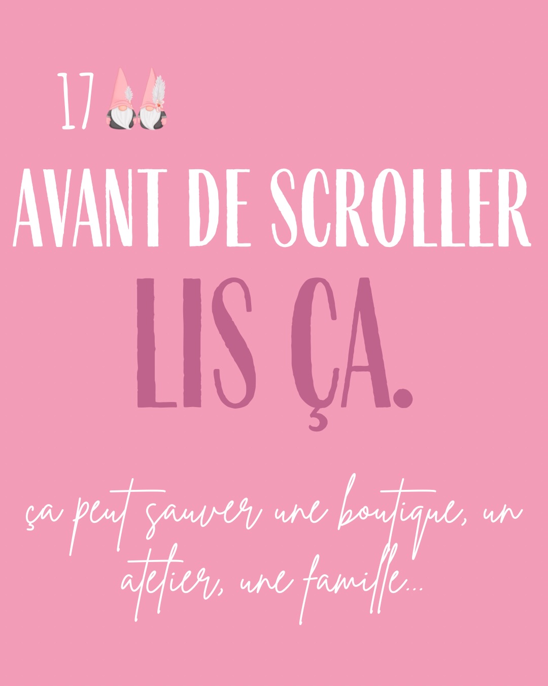 🫶Tu as le choix !
🎄En cette période de Noël,
chaque choix compte un peu plus.
Derrière le fait main, il y a du temps,
de la patience, de la passion
et l’envie de créer du beau, du vrai.
Merci de soutenir les artisans,
les commerces locaux,
et tout ce qui a une âme 🤍
❤️Merci d’être là, et de faire partie de celles et ceux qui choisissent le sens.
Vous avez jusqu’à mi janvier pour profiter de votre boutique « préférée » ! 😉Et cette période de noël est cruciale pour nous.🙏
🔀 sice message résonne, n’hésite pas à le partager 🤍
📍BÔ in Pau à La Cour, 1 avenue Henri IV à Jurançon, limite de Pau/ croix du prince (au bout du 14 juillet) – Parking à l’intérieur.
🕦 Ouverture cette semaine
mercredi 10h-12h30 & 14h30-19h
Jeudi à dimanche 10h-19h
Marché de noël ce week-end samedi 20 et dimanche 21 décembre 10h-19h
Lundi 22 décembre 10h-17h
Mercredi 24 décembre 10h-15h
(fermé mardi 23 décembre)
A très vite ! ❤️❤️❤️❤️
#boutiquedecreateurs #boutiqueindependante #paumaville #villedepau #villedejurançon #boutiqueartisanale #boutiqueartisanscréateurs #artisane #artisanengagé #artisanatfrancais🇫🇷 #artisanat