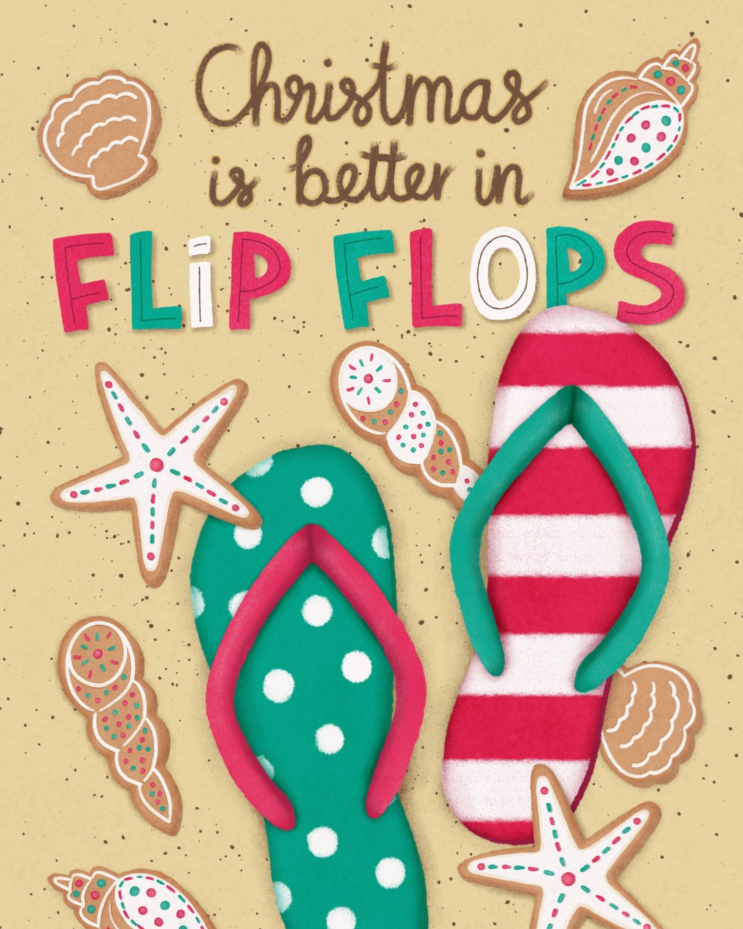 For many people, Christmas means sunshine, sandy toes, and beachy vibes! That’s why I created a special Christmas card collection just for those celebrating the holidays during summer.
For surface pattern design collaborations, please contact me directly at design@franzispeer.com or through my agency @advocateart01
#beachchristmas #summerchristmas #sunnychristmas #surfacedesigners #artlicensing #festiveart #illustrator #illustration #christmasart #happyholidays #christmasartwork #surfacedesign