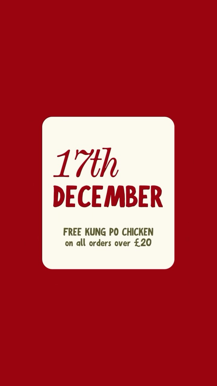 🎅🏽🔥 DAY 6 — KUNG PO CHICKEN 🌶️🎁
Sweet, spicy, tangy… and FREE! Get Kung Po Chicken on the house with all orders over £20 — today only 😍🥢
🗓️ open from 5pm-10pm (Mon to Sat)
📞 order now ➜ 01908 227288
chinese takeaway in milton keynes | wolverton | foodie | places to eat milton keynes | hong kong food milton keynes | restaurant wolverton | food delivery milton keynes
#miltonkeynestakeaway #miltonkeynessmallbusiness #miltonkeyneschinese #miltonkeyneschinesetakeaway #miltonkeynesfood #miltonkeynesfoodies #wolvertonfood #chinesetakeaway #miltonkeynesfoodie #miltonkeynesfoodscene #miltonkeynesfoodblogger #miltonkeynesfooddelivery #wolvertonfoodies #foodiesofinstagram #chinesefood #foodielondon #foodstagram #instafood #foodpic #delicious #foodoftheday #foodpics #hongkongfooduk #miltonkeynes #chinesefoodlover #wolvertoneats