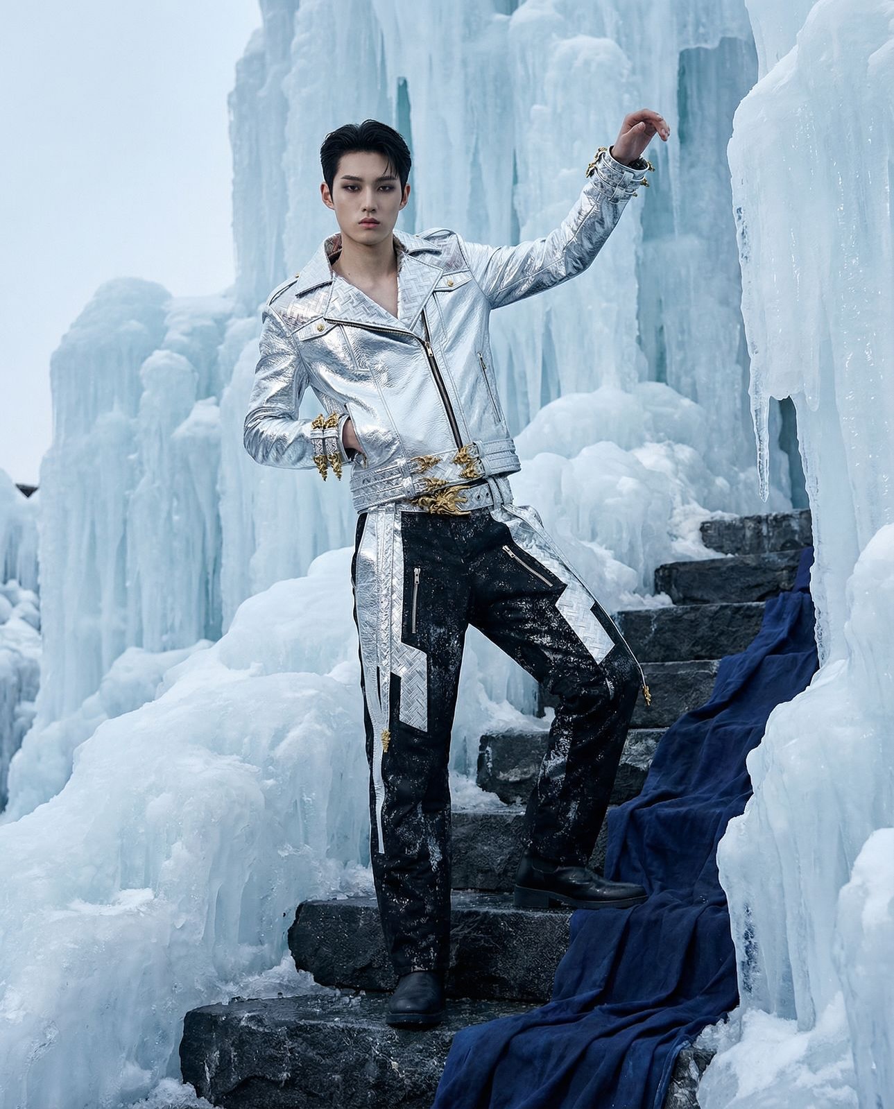 Winter season with chrome jacket From SPOOKY CARNIVAL collection presented in #keqiaofashionweek @agence_aube ❤️
.
AD by @romain_thevenin_
.
#fashion #romaintheveninparis #design #losangeles #iastudio