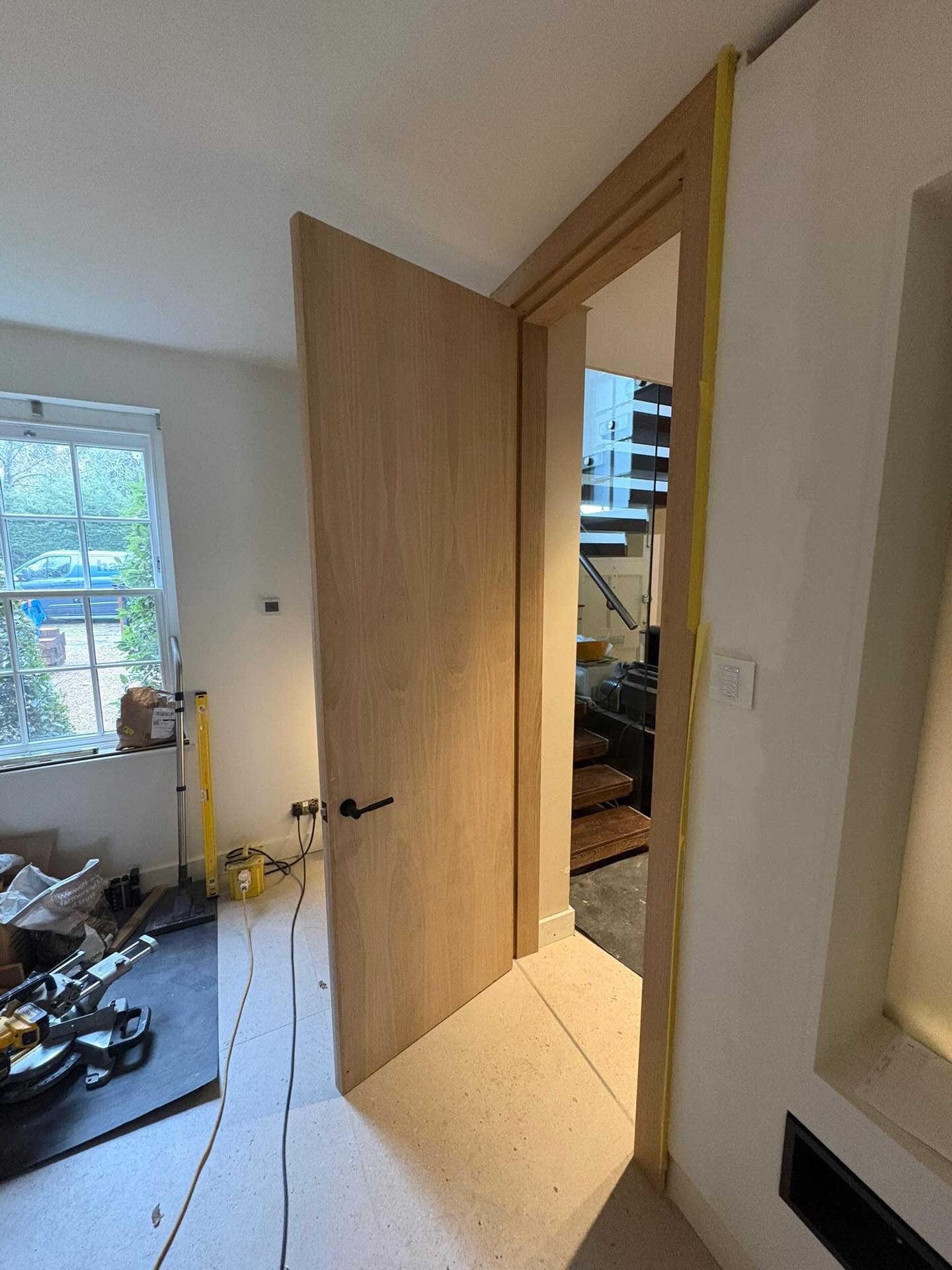 Before ➝ After ✨
A simple change with a bold impact. This natural wood door has been transformed with a deep black stain, letting the grain show through while adding contrast, character, and a modern edge. Sometimes it’s the details that redefine a space. 🖤🚪
#beforeandafter #doortransformation #blackwood #woodgrain #interiordetails #interiordesign #homeupgrade #renovationproject #moderninterior #designinspo #crafted #woodworking #customfinish #homereno #interiorstyling #architecturedetails #naturalmaterials #darkinteriors #statementdoor #minimaldesign #finishwork #designlovers #homeinspo #bespokewood #renovationlife #interiorgoals #buildinprogress #modernhome #timelessdesign