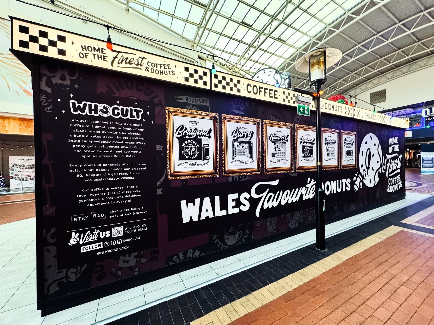 Proud to have worked with our great client and friends over at @whocult in bringing to life their 7th store with new graphics and digital screens. Utalising some brand new products from Semaphore, which look epic! Catch them at @the_red_dragon_centre Cardiff, you won’t be dissapointed! 🍩☕️ #design #create #install #wearesemaphore