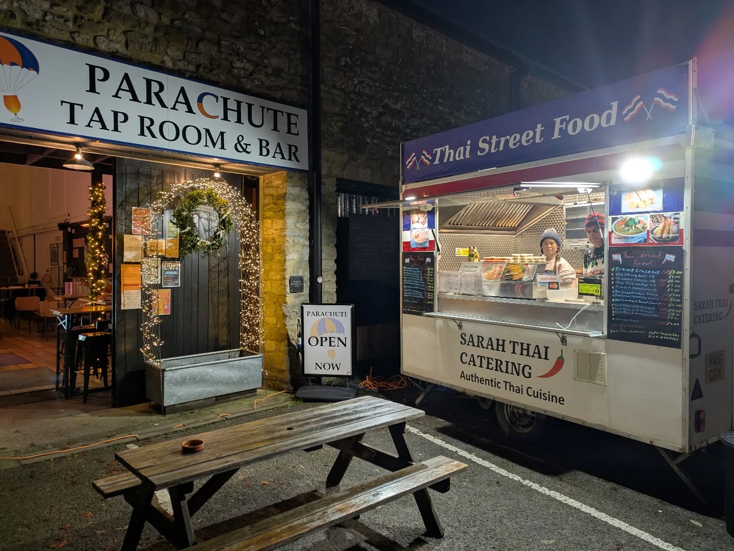 Sarah Thai Catering is here, set up and ready to serve !!
Come on down whether you just want some food or if you want to stick around for a fun game of bingo !!
#thaifood
#taproom
#sherborne