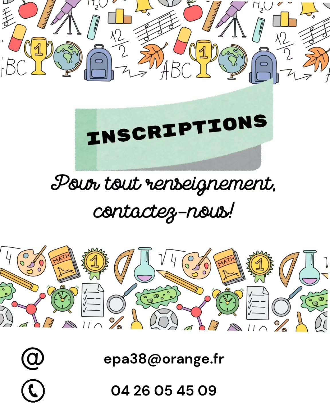 Les inscriptions sont désormais ouvertes pour la rentrée scolaire 2026.
N'hésitez pas à nous contacter dès maintenant pour plus d'informations ou pour prendre un rendez-vous.
#enseignementcatholique #ecolecatholique